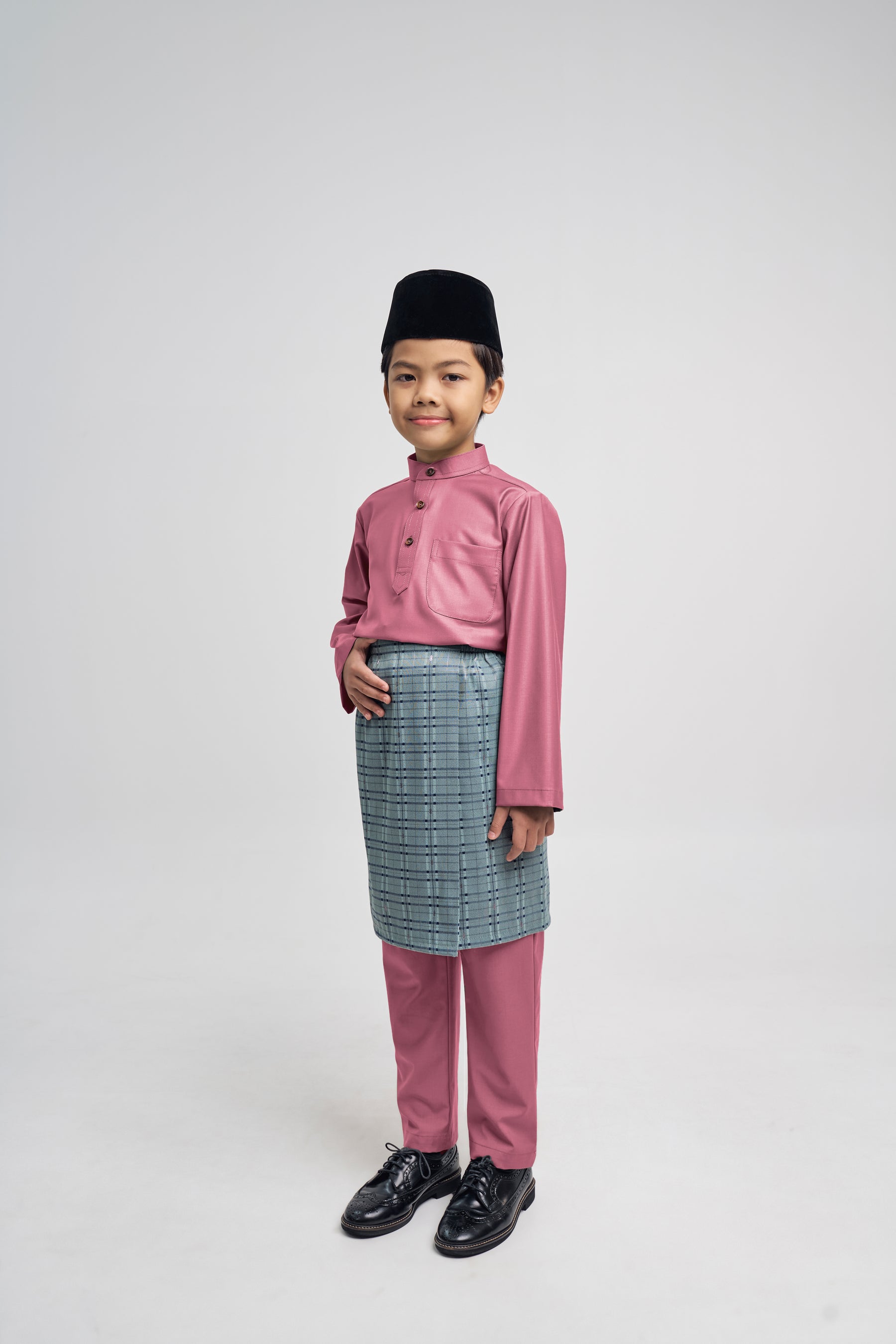 Patawali Boys Baju Melayu Cekak Musang - Pink Belacan