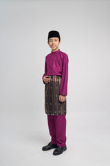 Patawali Boys Baju Melayu Cekak Musang - Purple Manggis