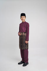 Patawali Boys Baju Melayu Cekak Musang - Purple Manggis