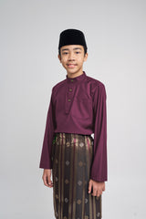 Patawali Boys Baju Melayu Cekak Musang - Purple Manggis