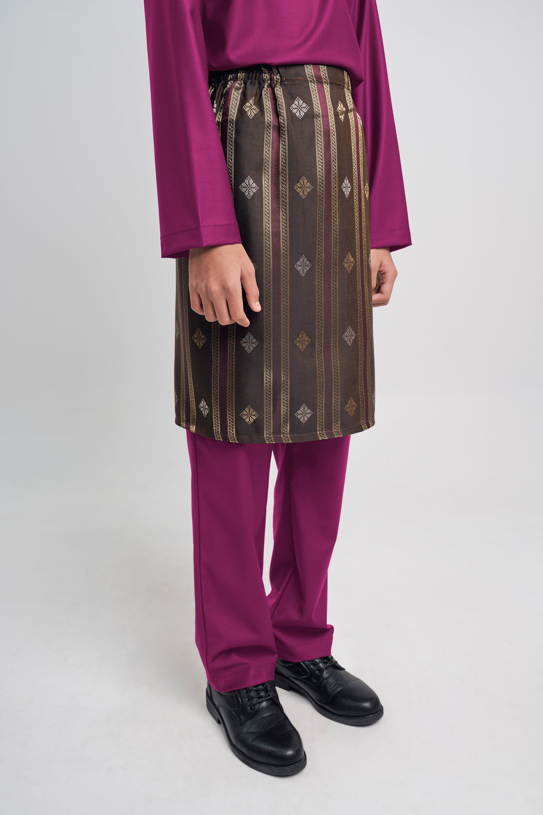 Patawali Boys Baju Melayu Cekak Musang - Purple Manggis