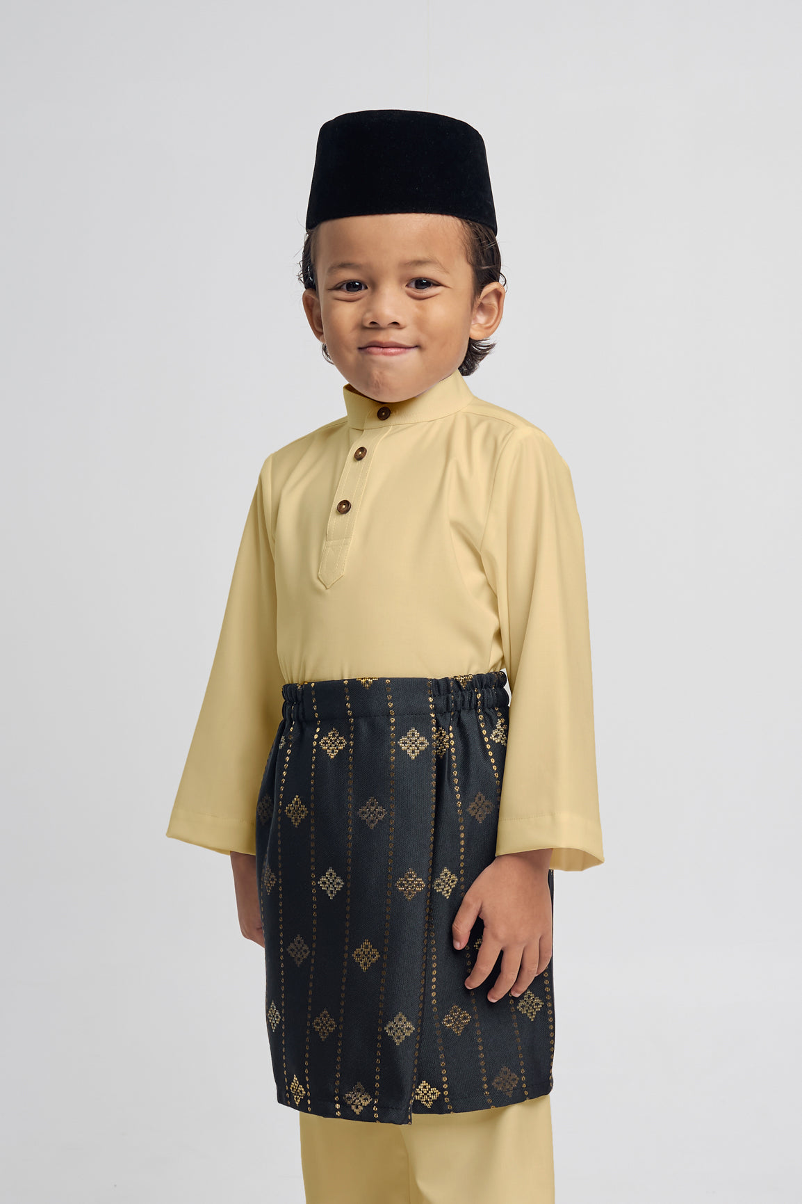 Patawali Boys Baju Melayu Cekak Musang - Buttermilk