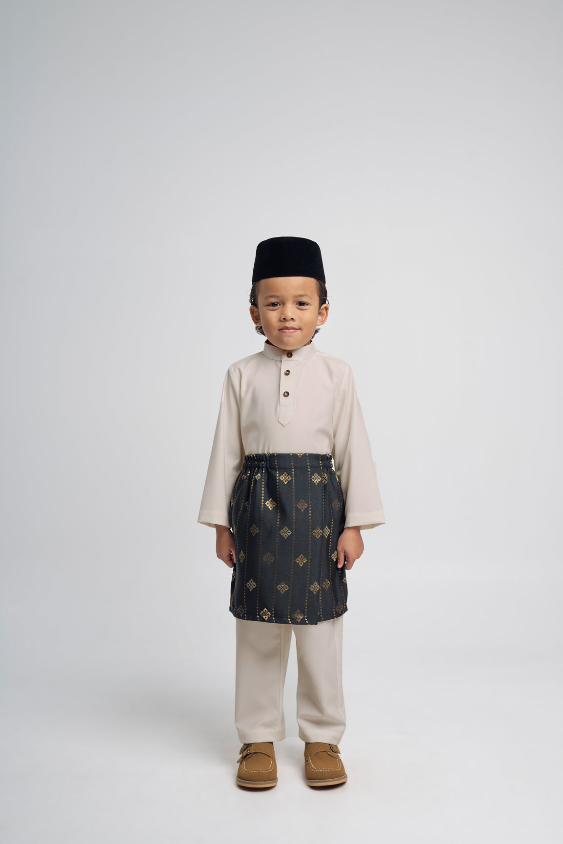 Patawali Boys Baju Melayu Cekak Musang - Light Taupe