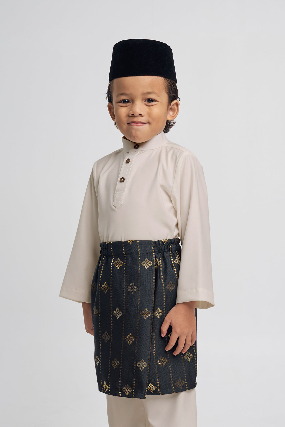 Patawali Boys Baju Melayu Cekak Musang - Light Taupe