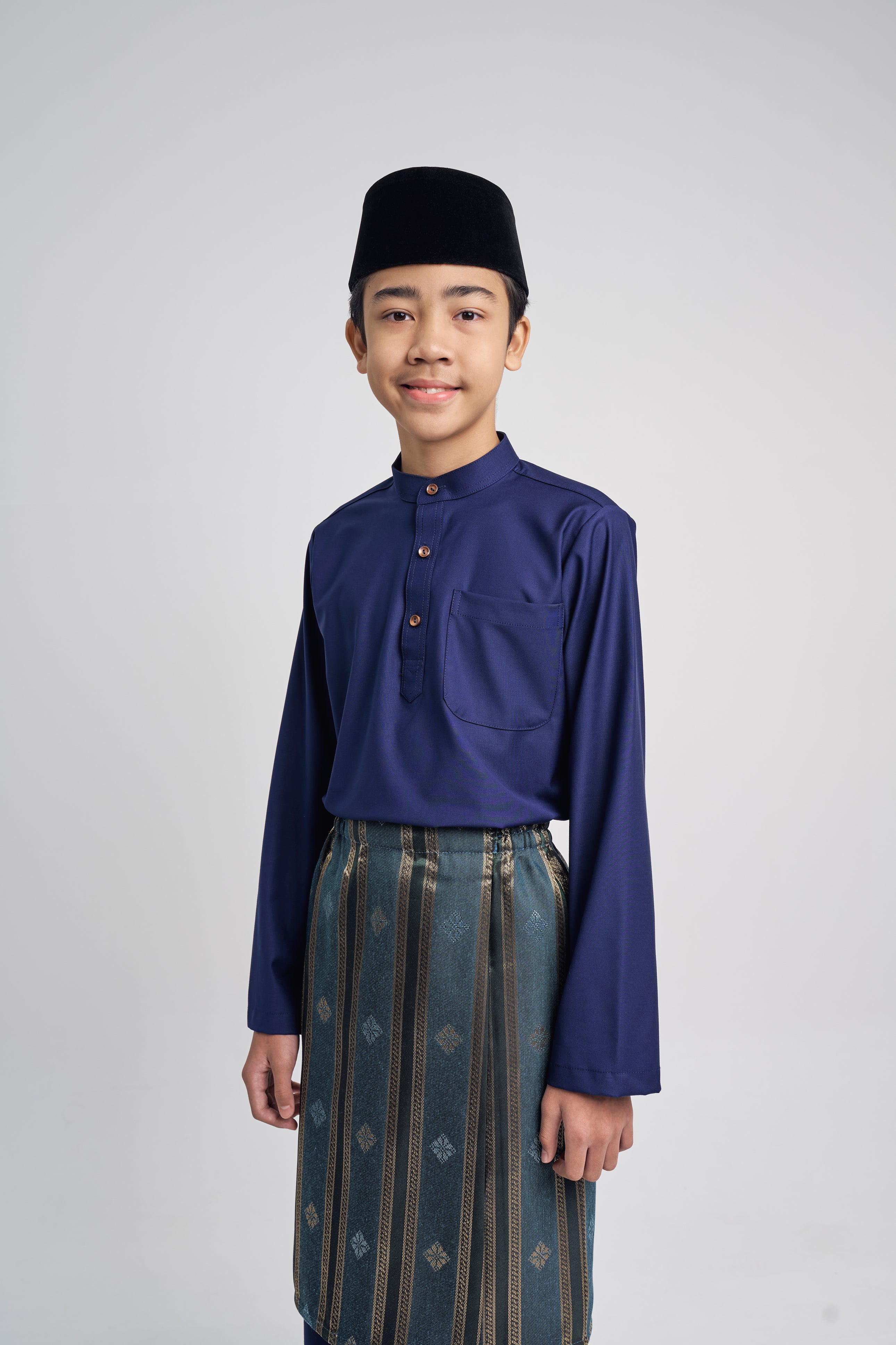 Patawali Boys Baju Melayu Cekak Musang - Dark Navy
