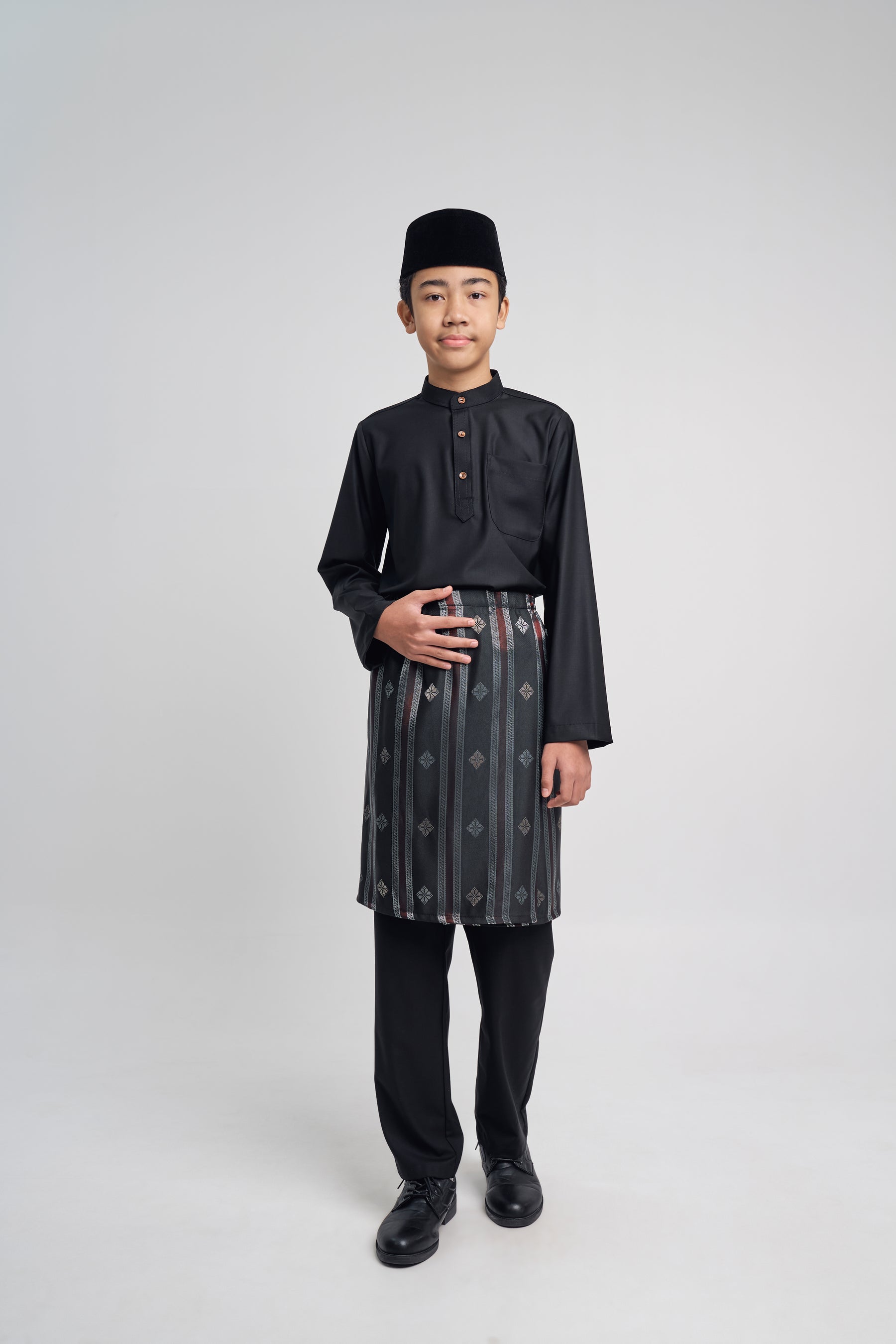 Patawali Boys Baju Melayu Cekak Musang - Opal Black