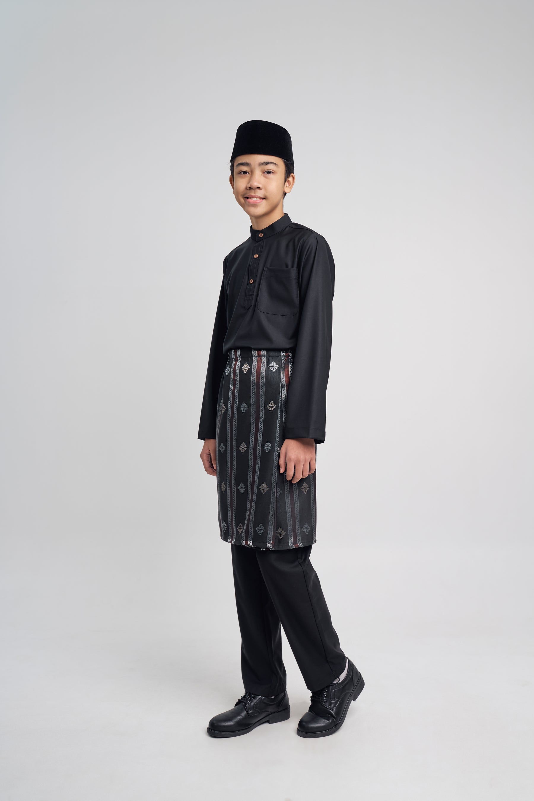 Patawali Boys Baju Melayu Cekak Musang - Opal Black