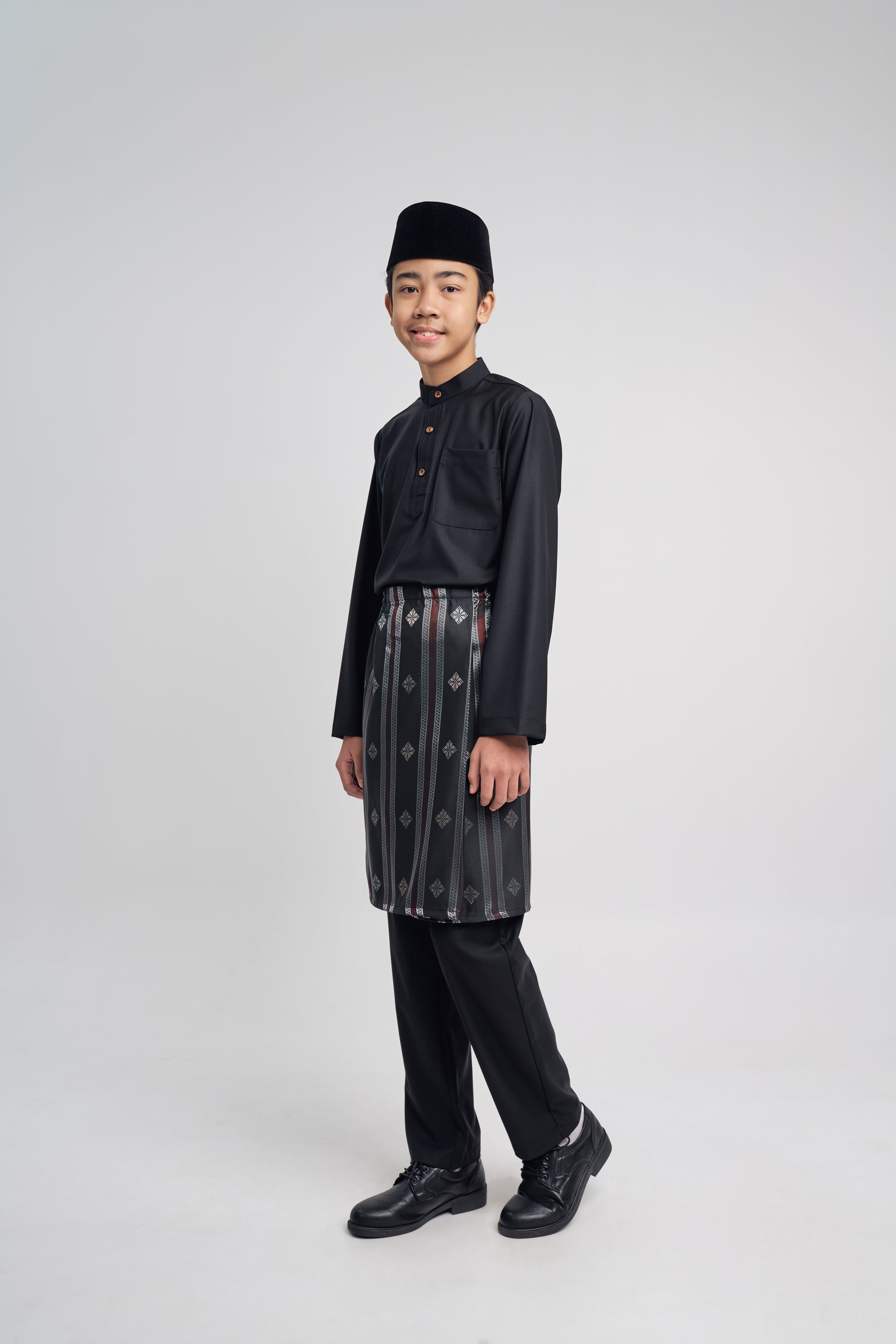 Patawali Boys Baju Melayu Cekak Musang - Opal Black