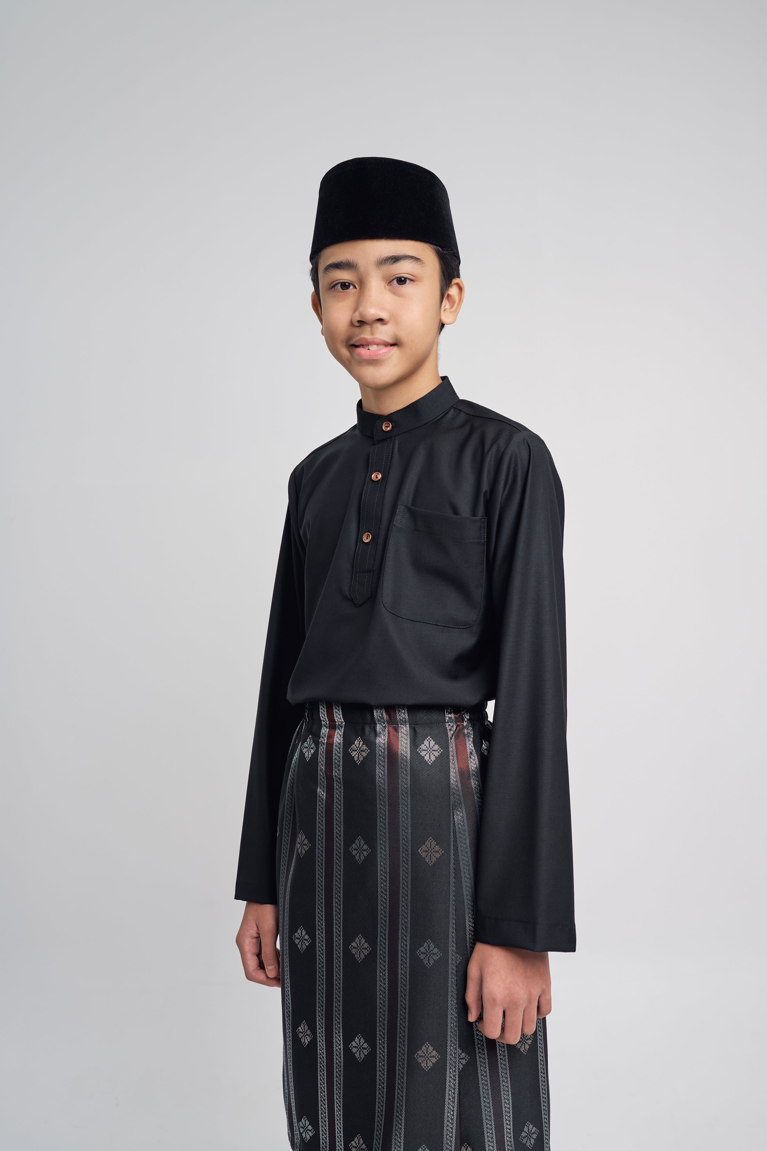 Patawali Boys Baju Melayu Cekak Musang - Opal Black