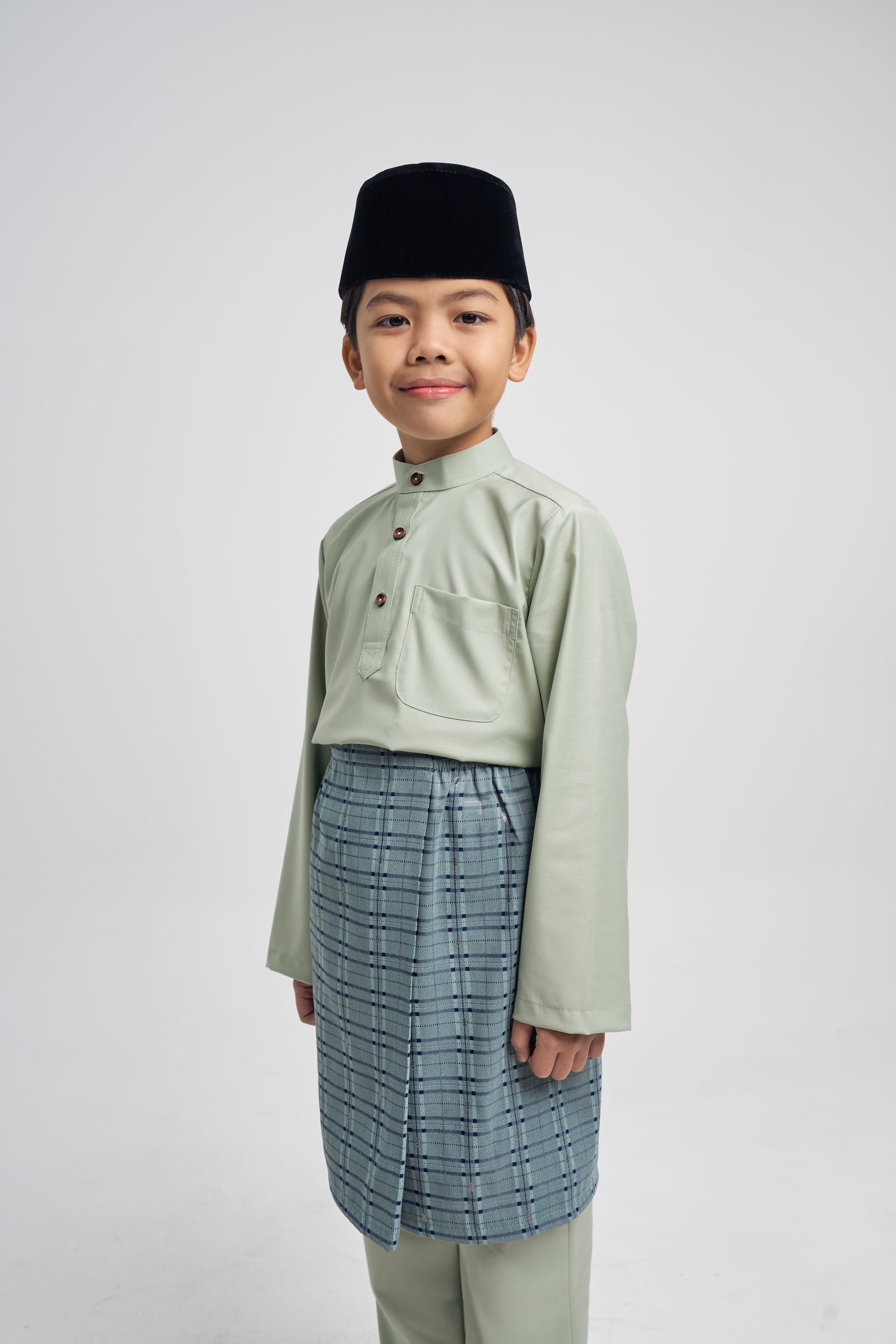 Patawali Boys Baju Melayu Cekak Musang - Mint Green