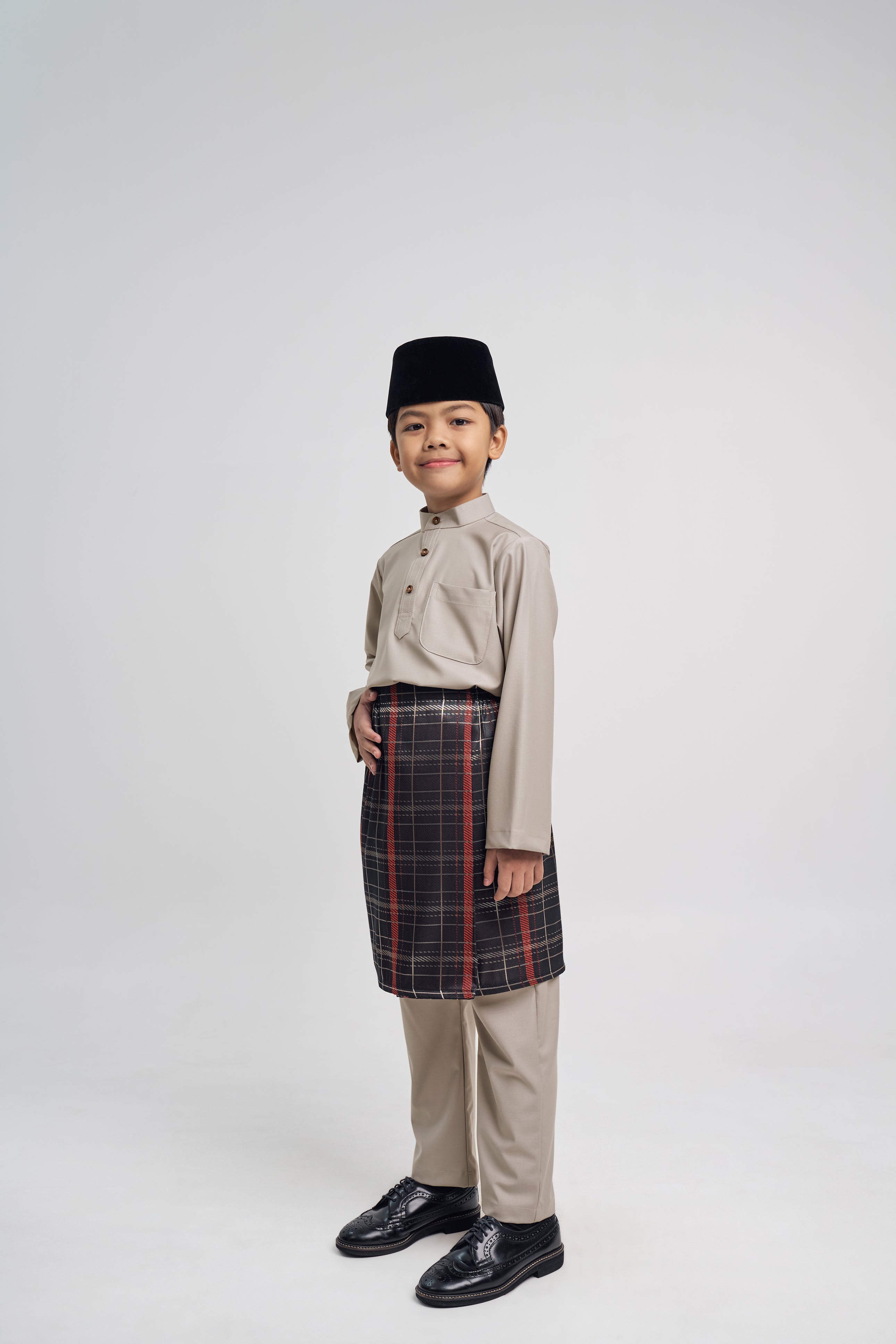 Patawali Boys Baju Melayu Cekak Musang - Light Olive