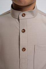 Patawali Boys Baju Melayu Cekak Musang - Light Olive