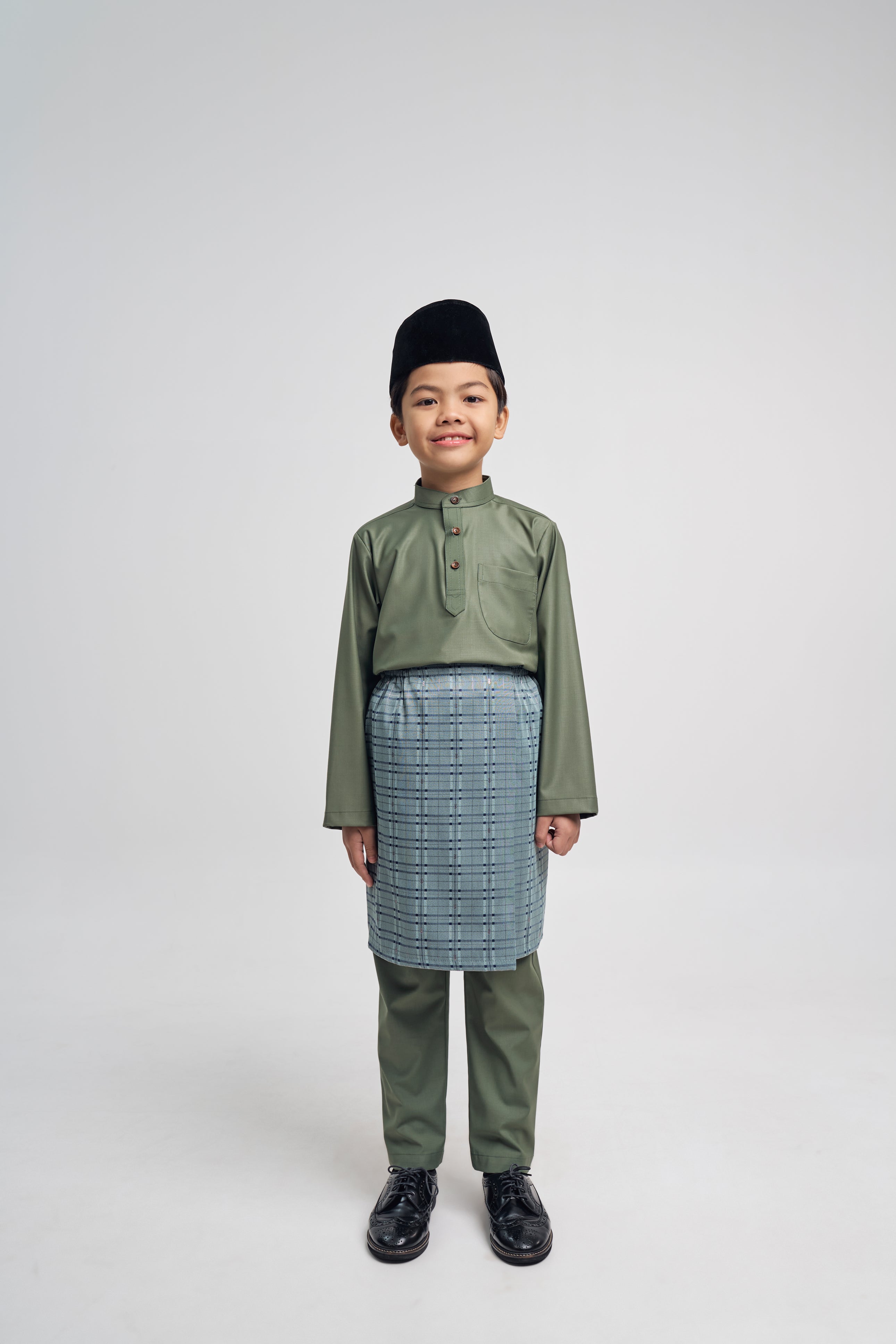 Patawali Boys Baju Melayu Cekak Musang - Pickle Green