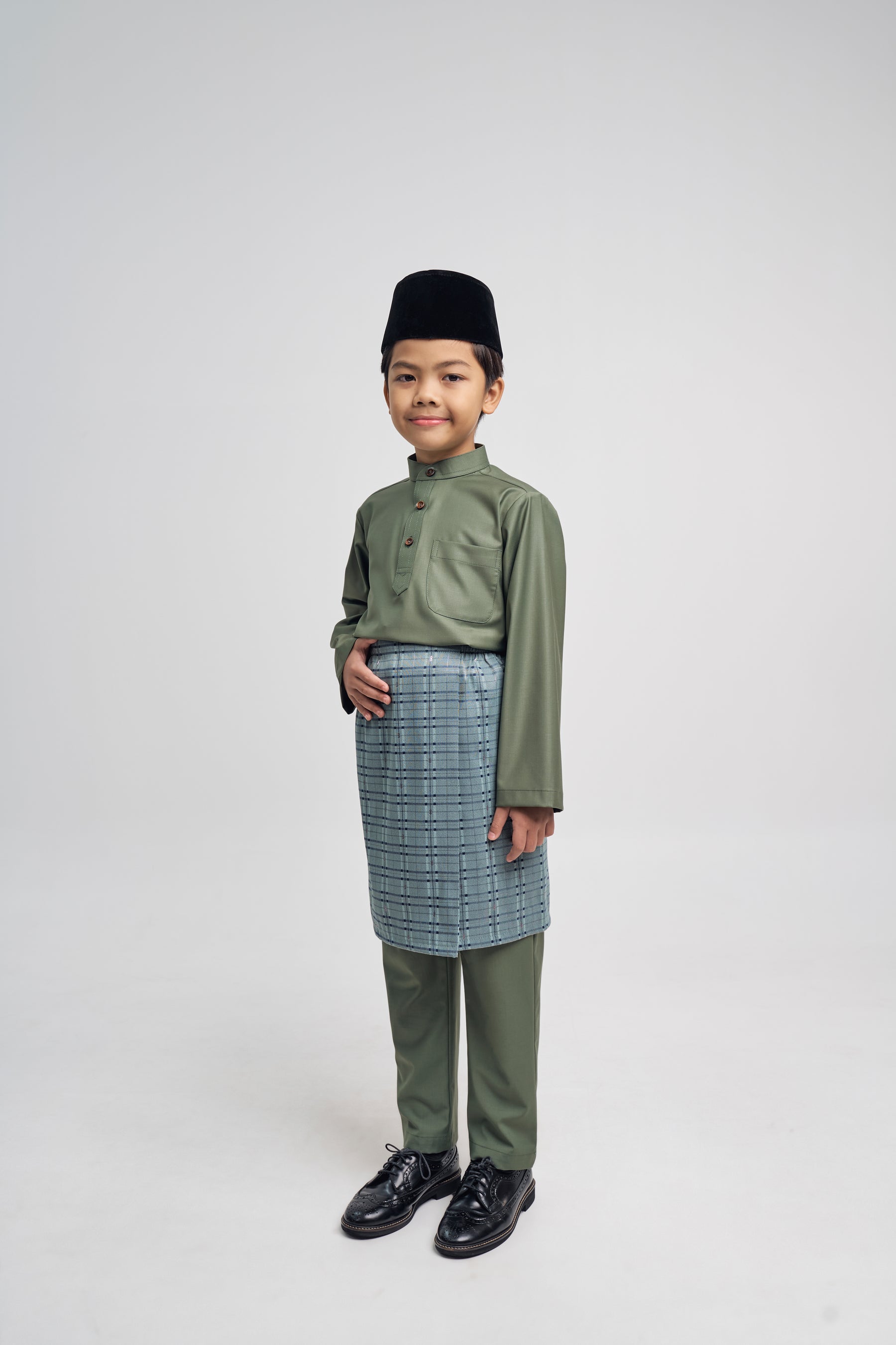 Patawali Boys Baju Melayu Cekak Musang - Pickle Green
