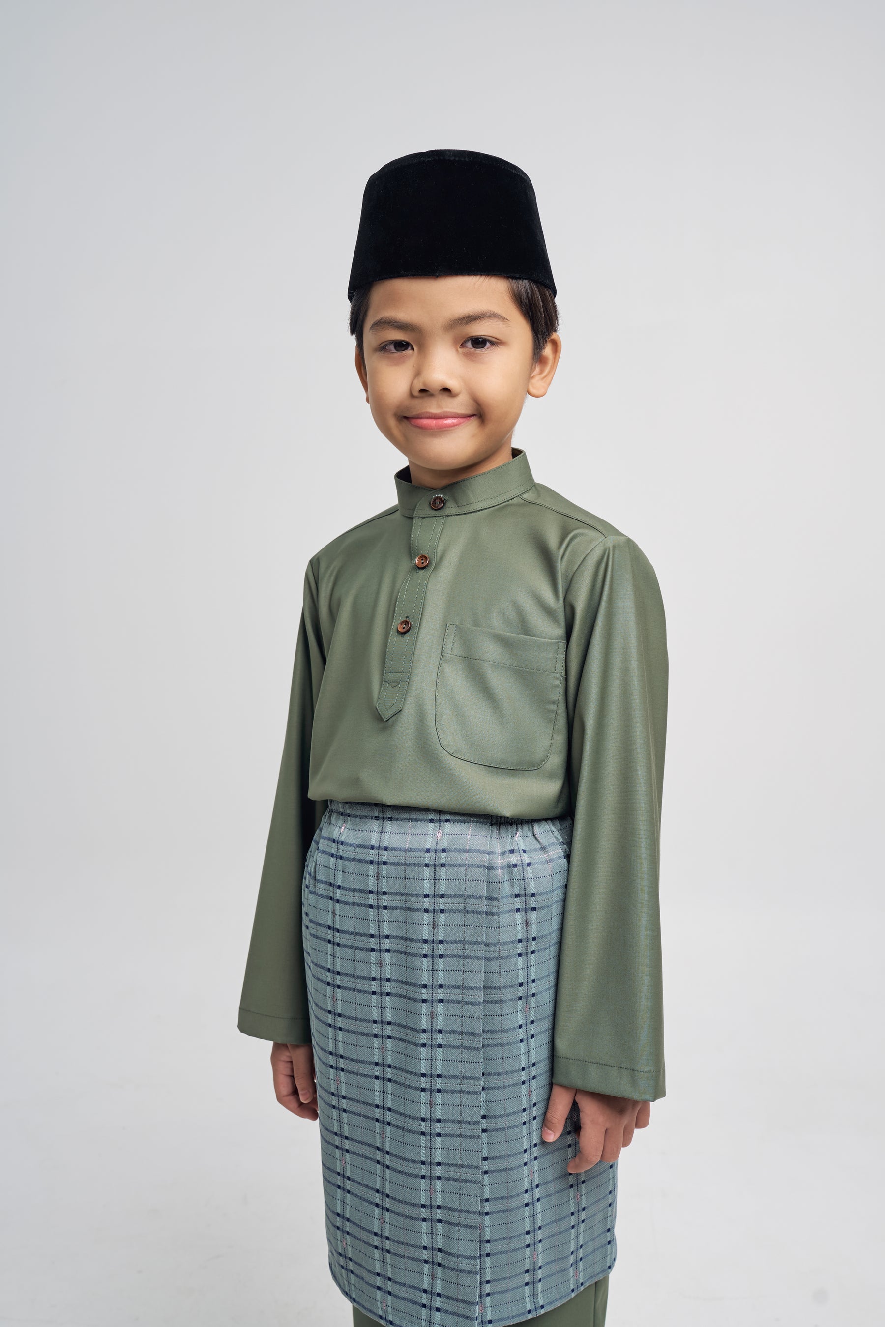Patawali Boys Baju Melayu Cekak Musang - Pickle Green