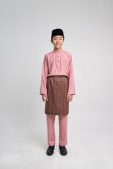 Patawali Boys Baju Melayu Cekak Musang - Dusty Pink