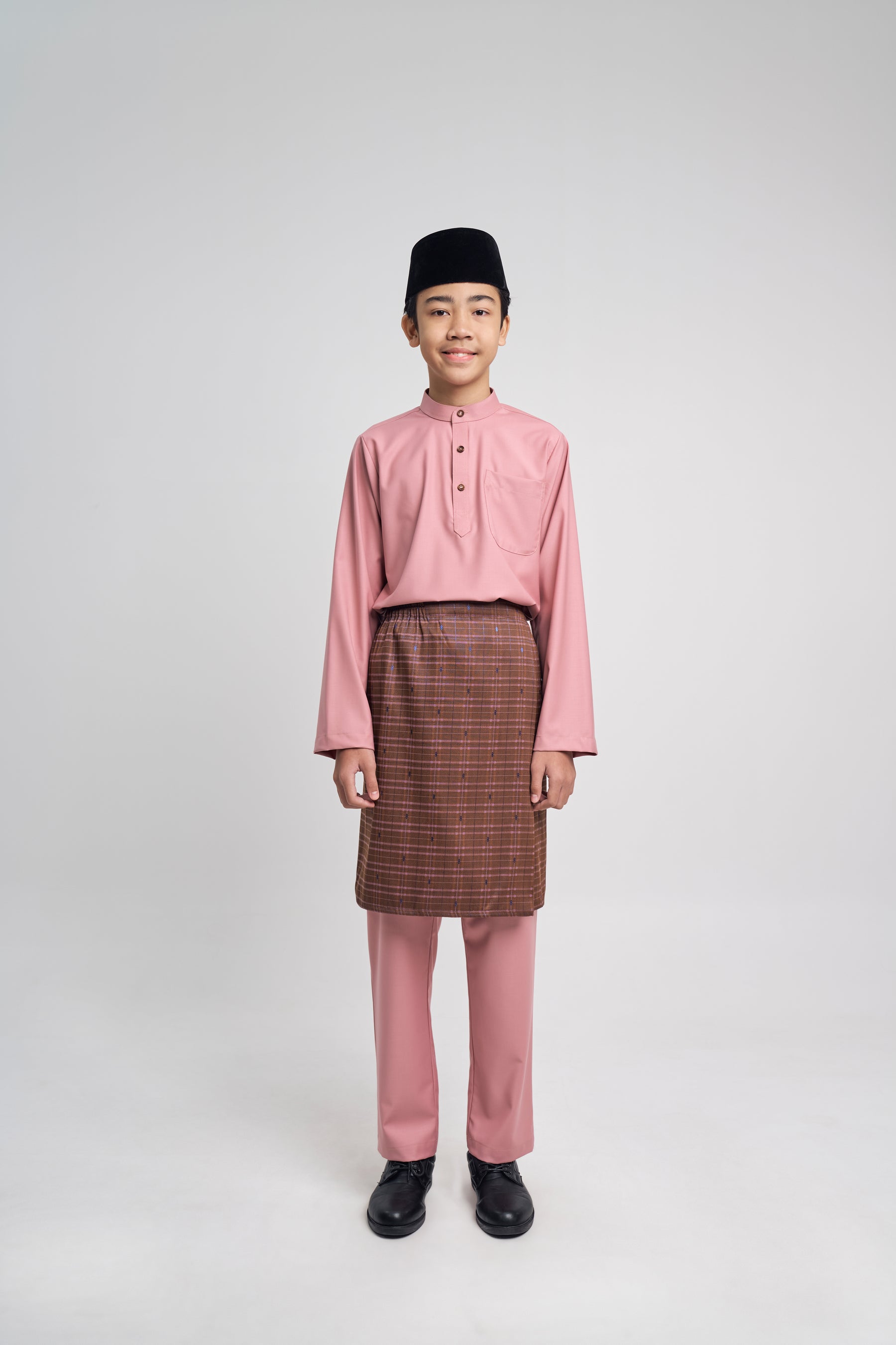 Patawali Boys Baju Melayu Cekak Musang - Dusty Pink