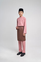 Patawali Boys Baju Melayu Cekak Musang - Dusty Pink