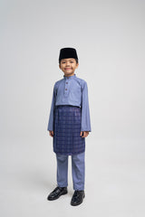 Patawali Boys Baju Melayu Cekak Musang - Stone Blue