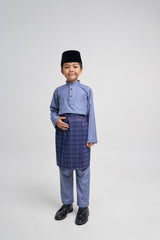 Patawali Boys Baju Melayu Cekak Musang - Stone Blue