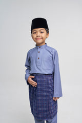 Patawali Boys Baju Melayu Cekak Musang - Stone Blue