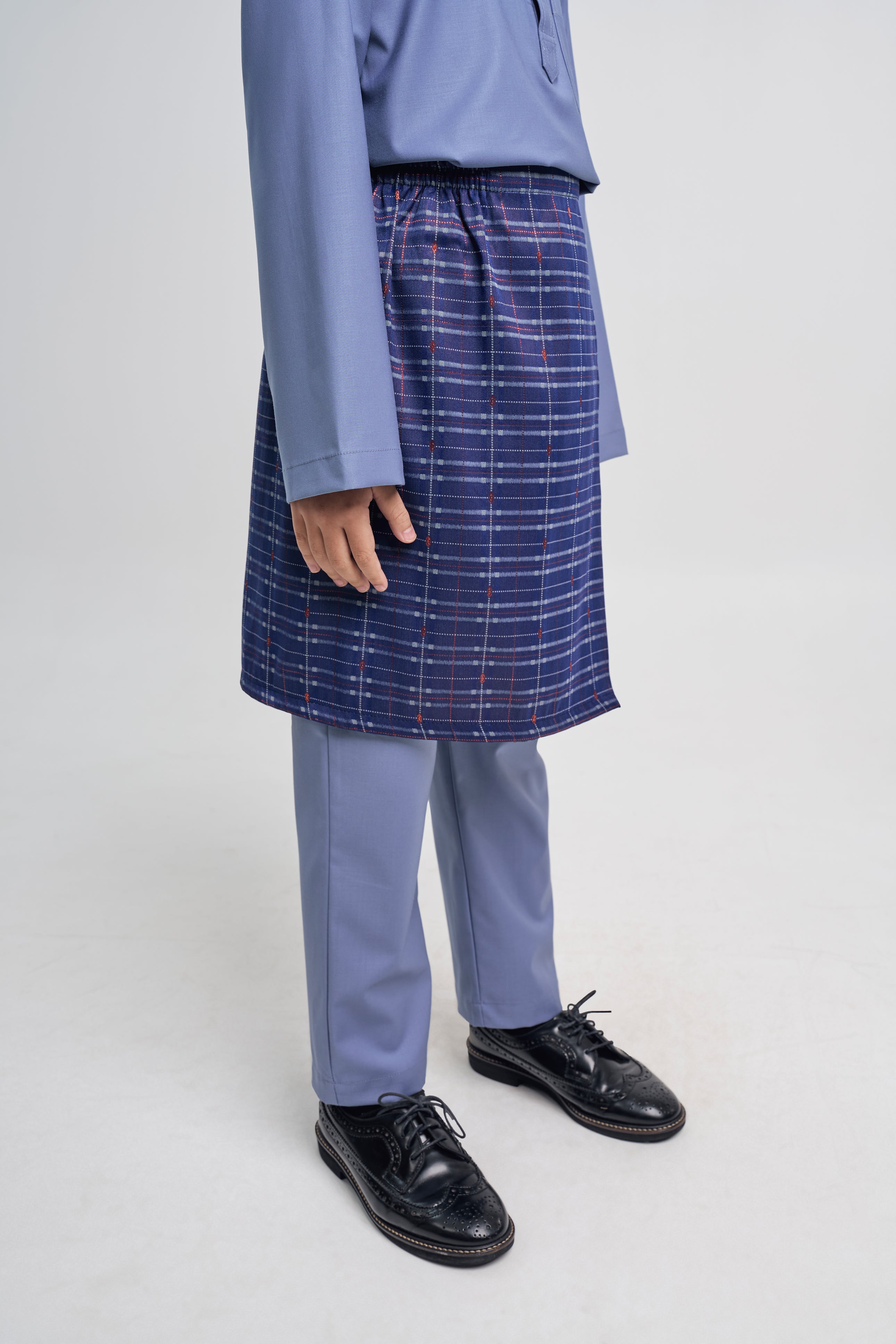 Patawali Boys Baju Melayu Cekak Musang - Stone Blue