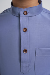 Patawali Boys Baju Melayu Cekak Musang - Stone Blue