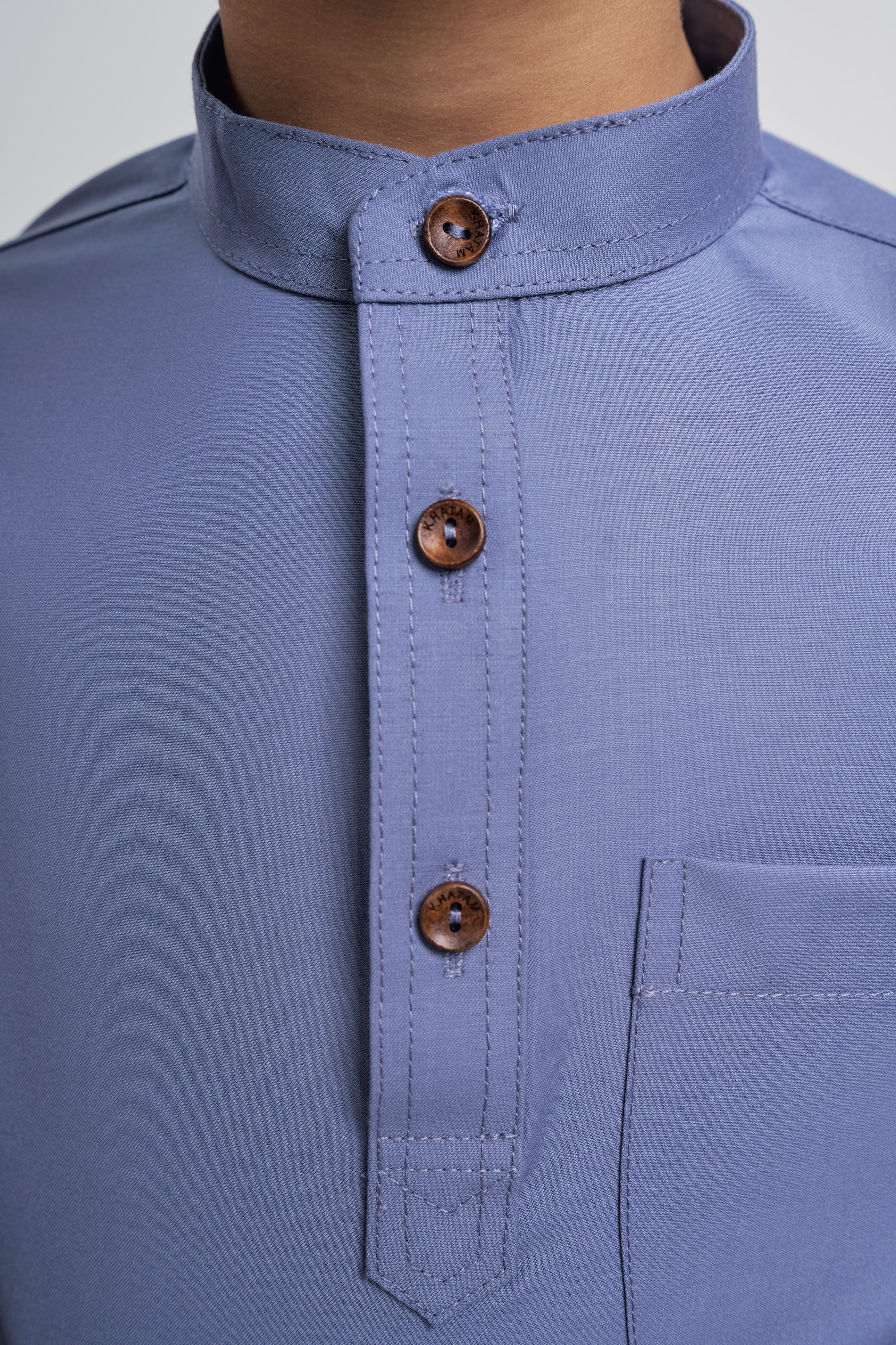 Patawali Boys Baju Melayu Cekak Musang - Stone Blue