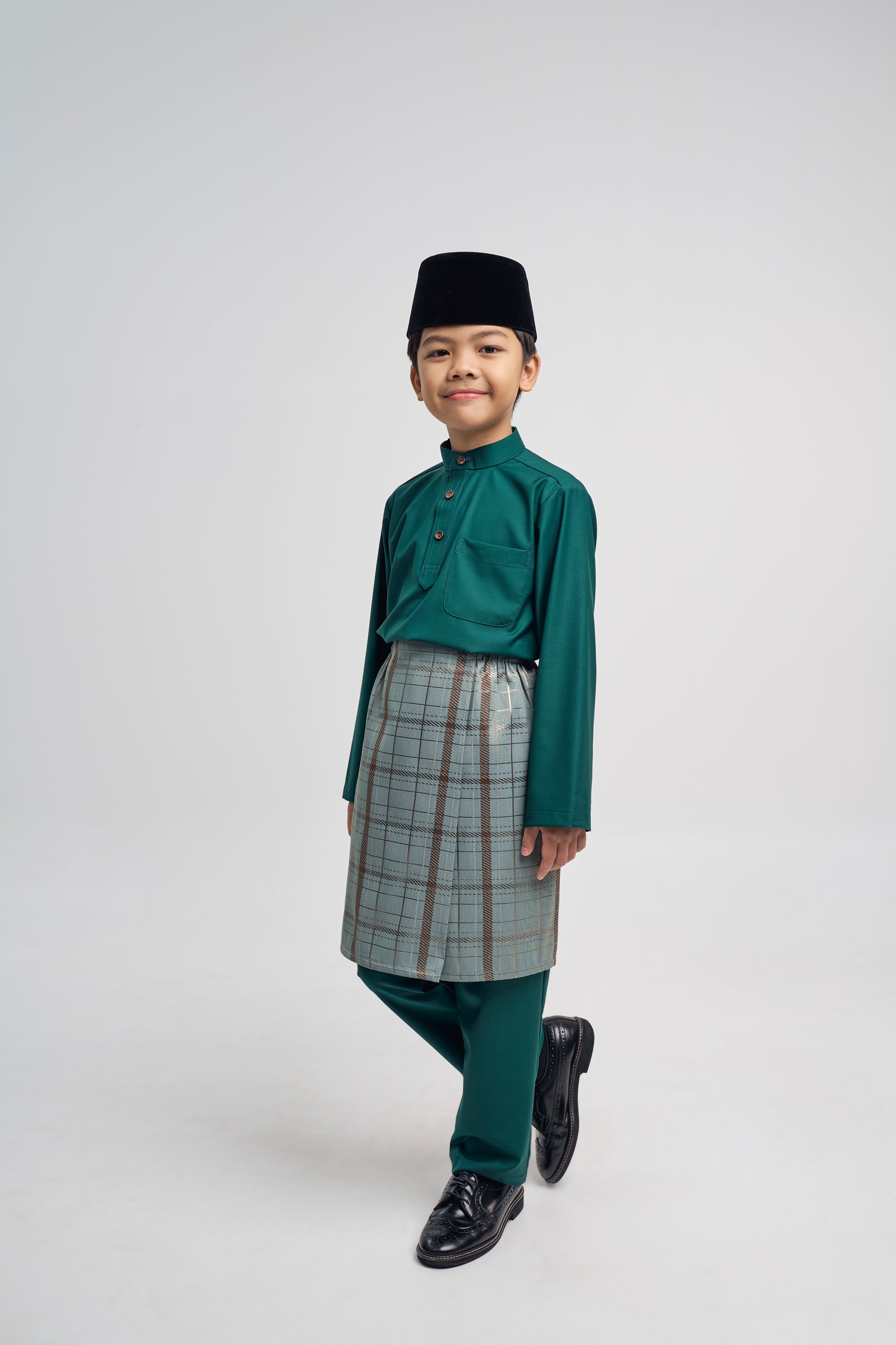 Patawali Boys Baju Melayu Cekak Musang - Emerald Green