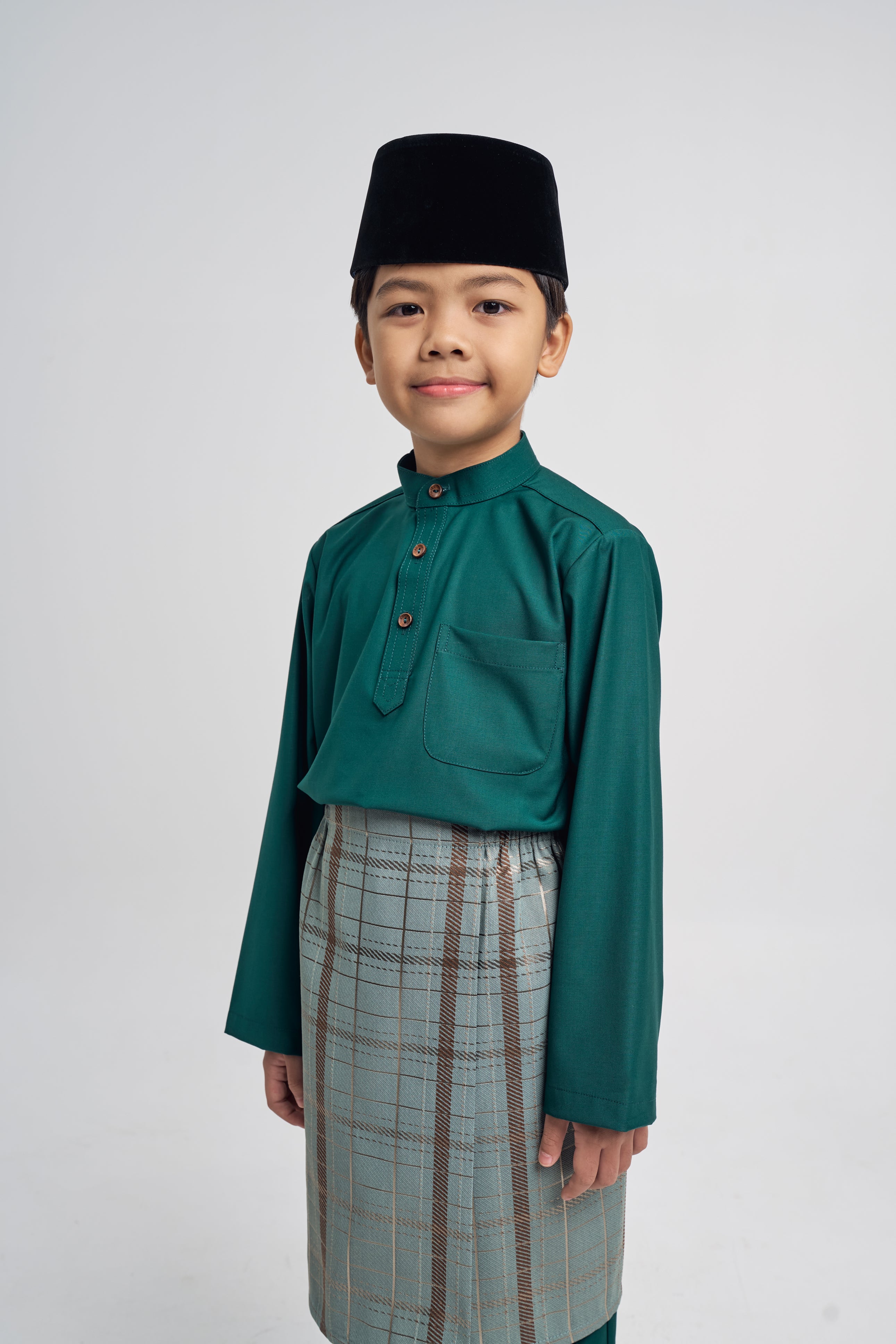 Patawali Boys Baju Melayu Cekak Musang - Emerald Green