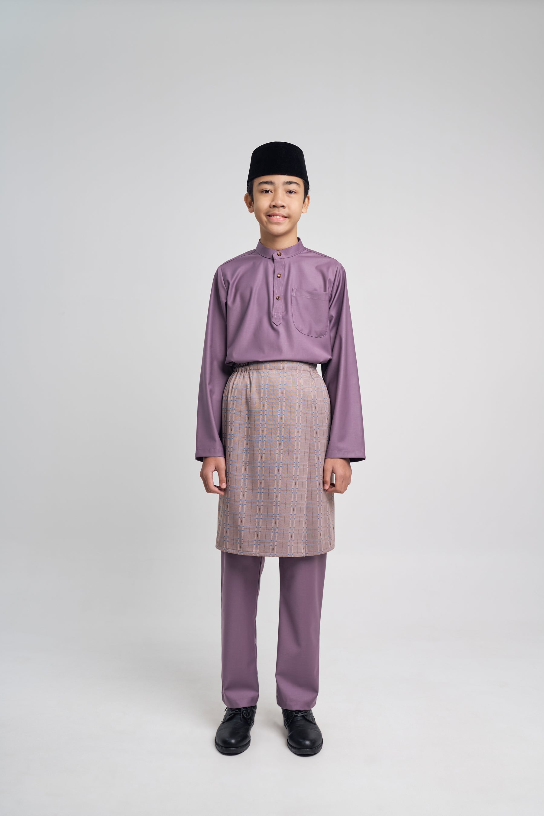 Patawali Boys Baju Melayu Cekak Musang - Dusty Lilac