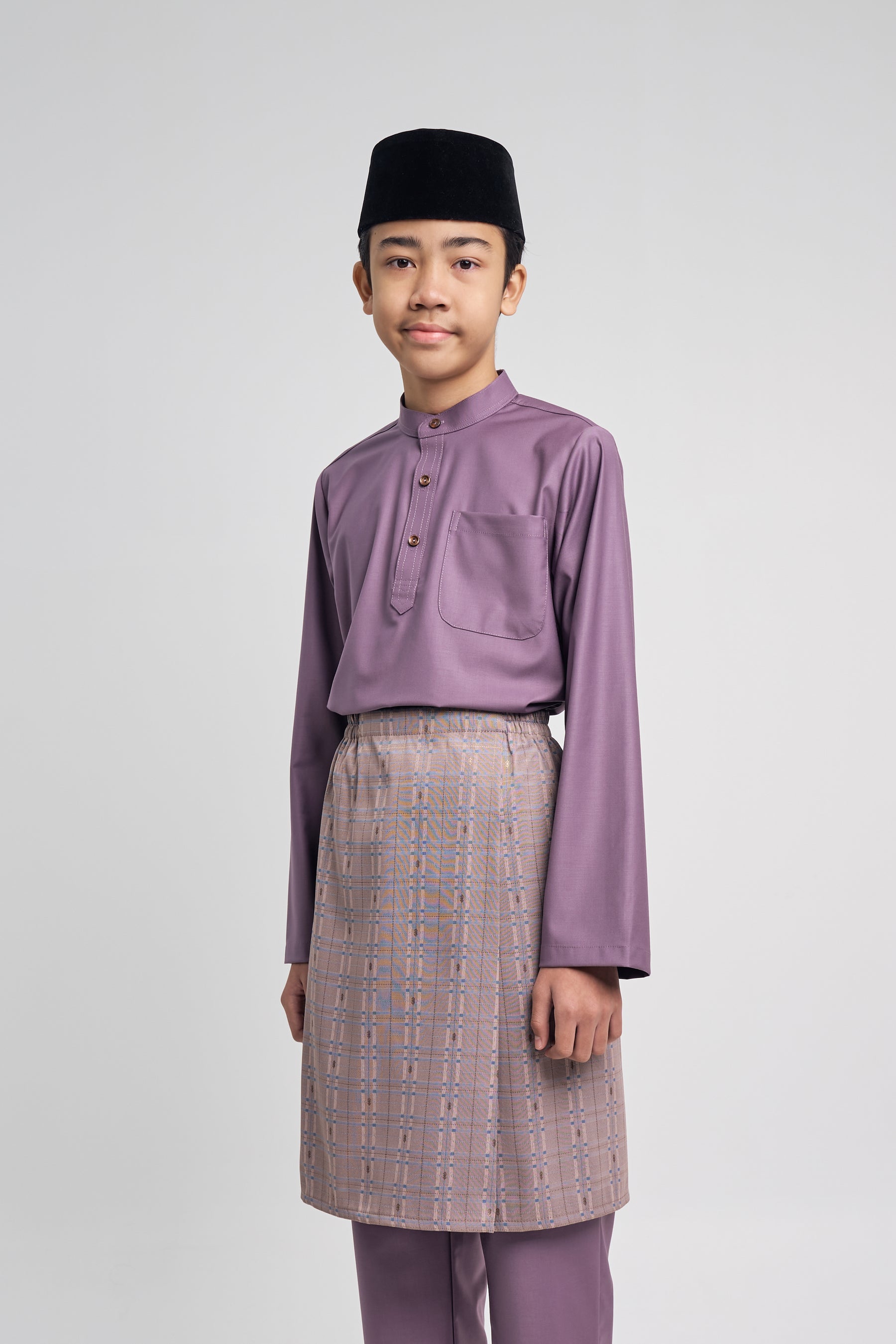 Patawali Boys Baju Melayu Cekak Musang - Dusty Lilac