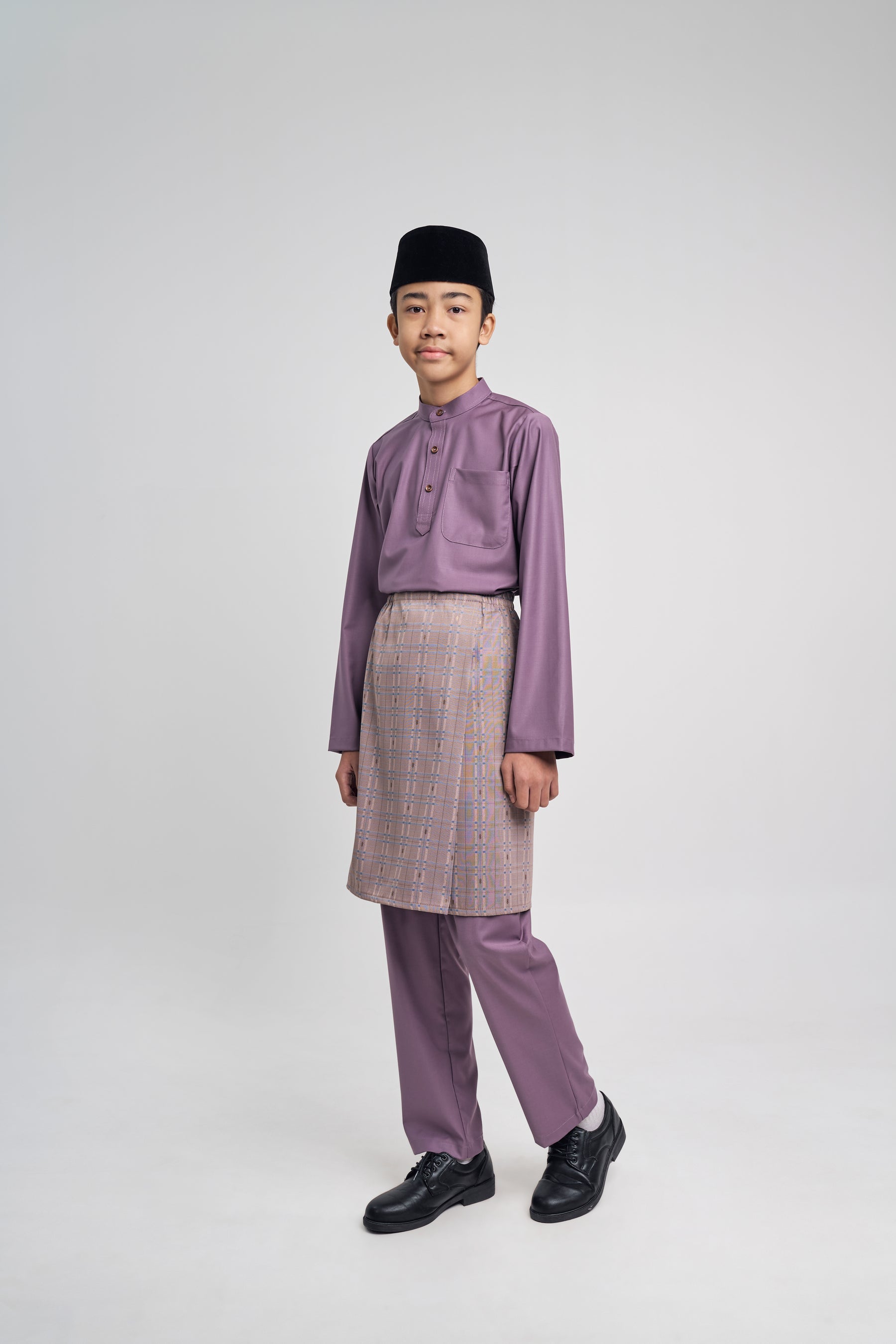 Patawali Boys Baju Melayu Cekak Musang - Dusty Lilac