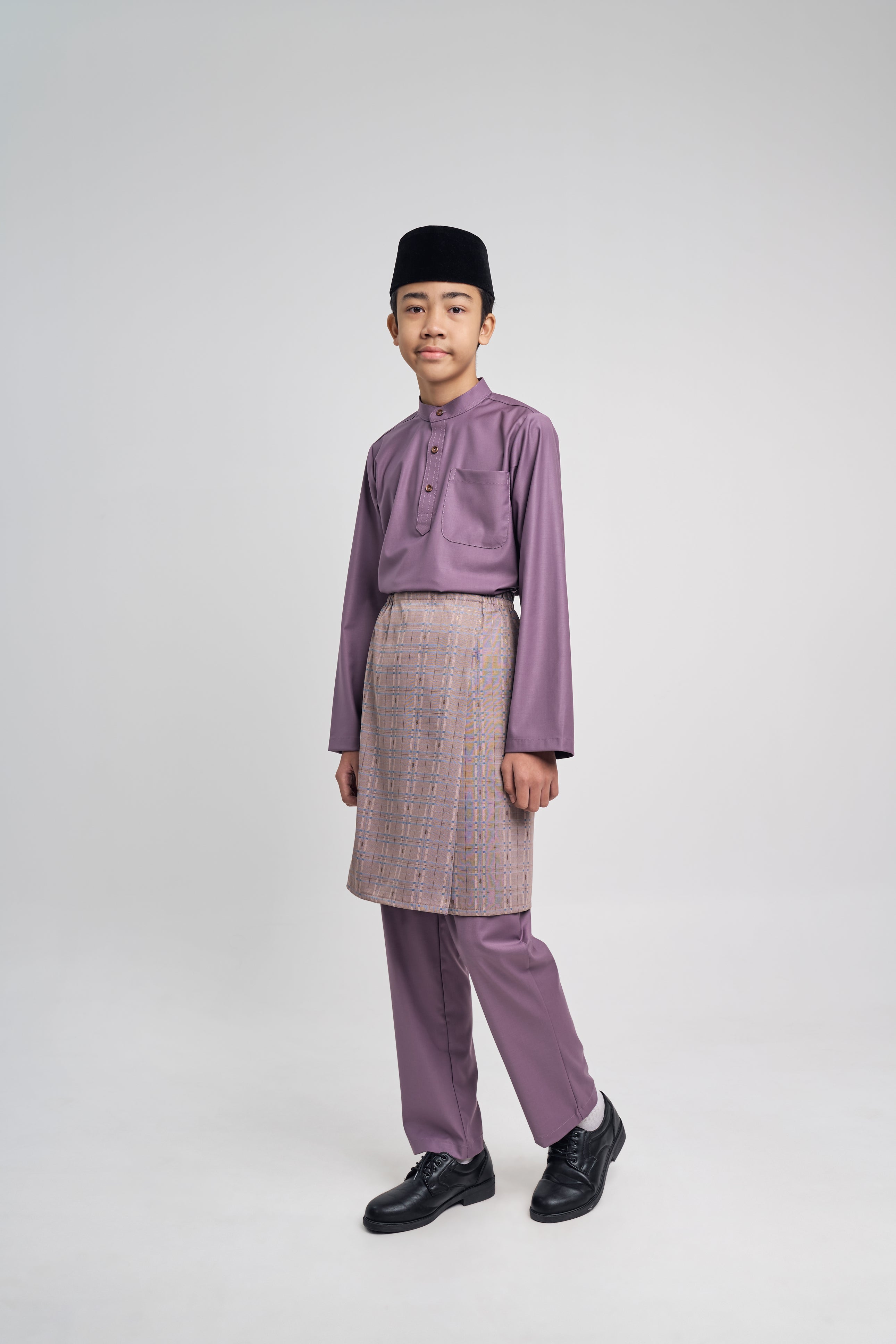 Patawali Boys Baju Melayu Cekak Musang - Dusty Lilac