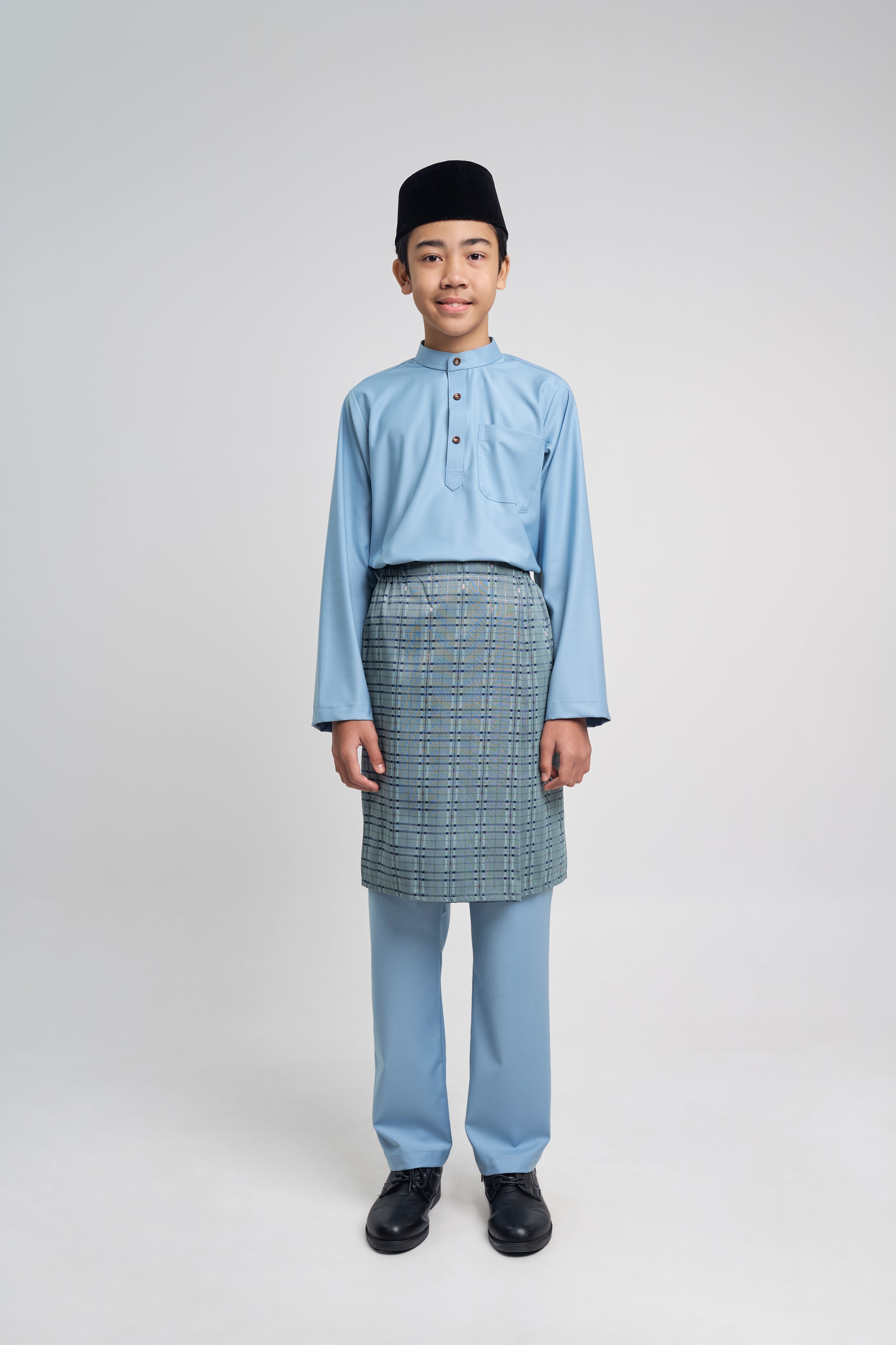 Patawali Boys Baju Melayu Cekak Musang - Light Blue