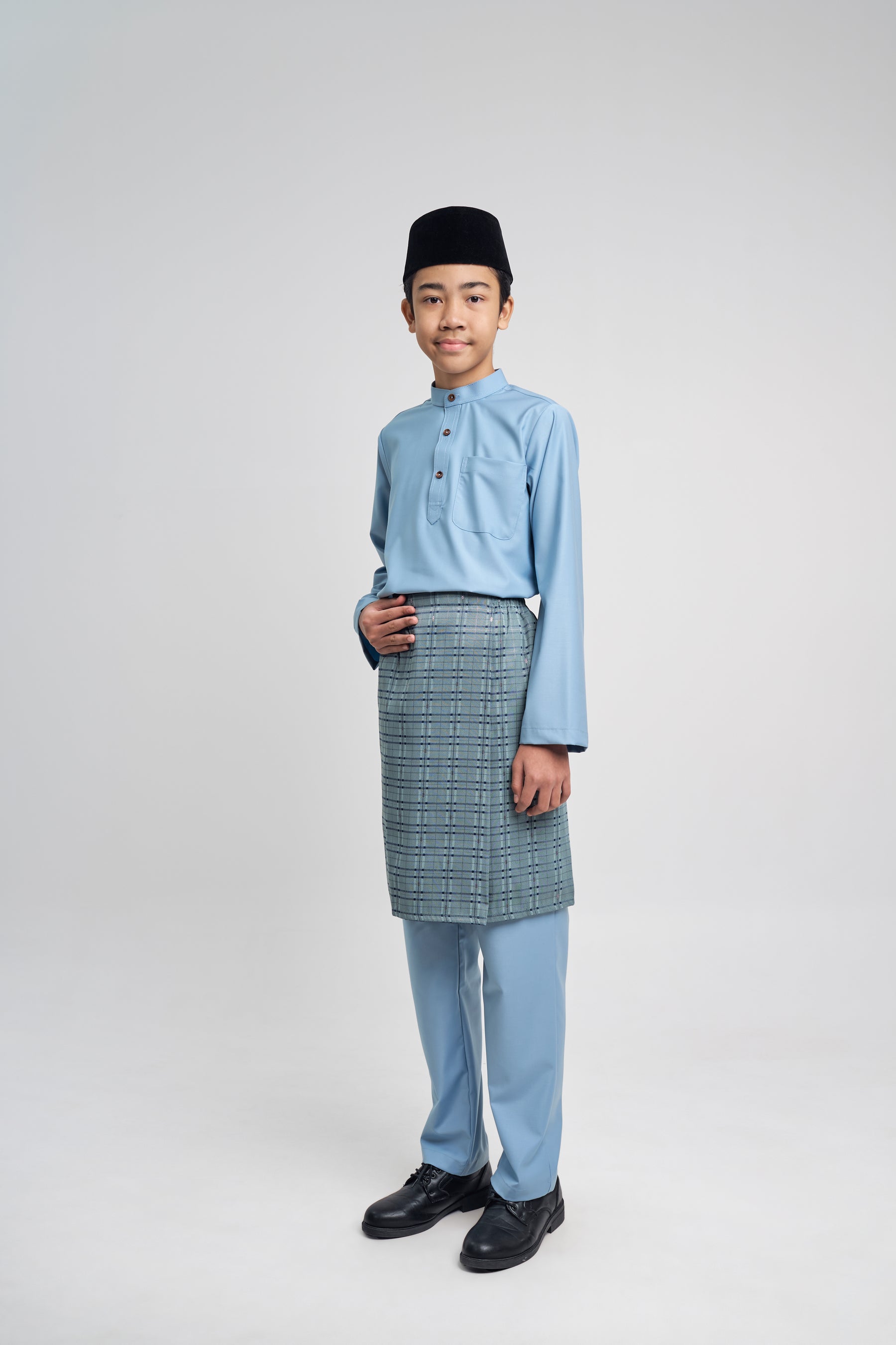 Patawali Boys Baju Melayu Cekak Musang - Light Blue