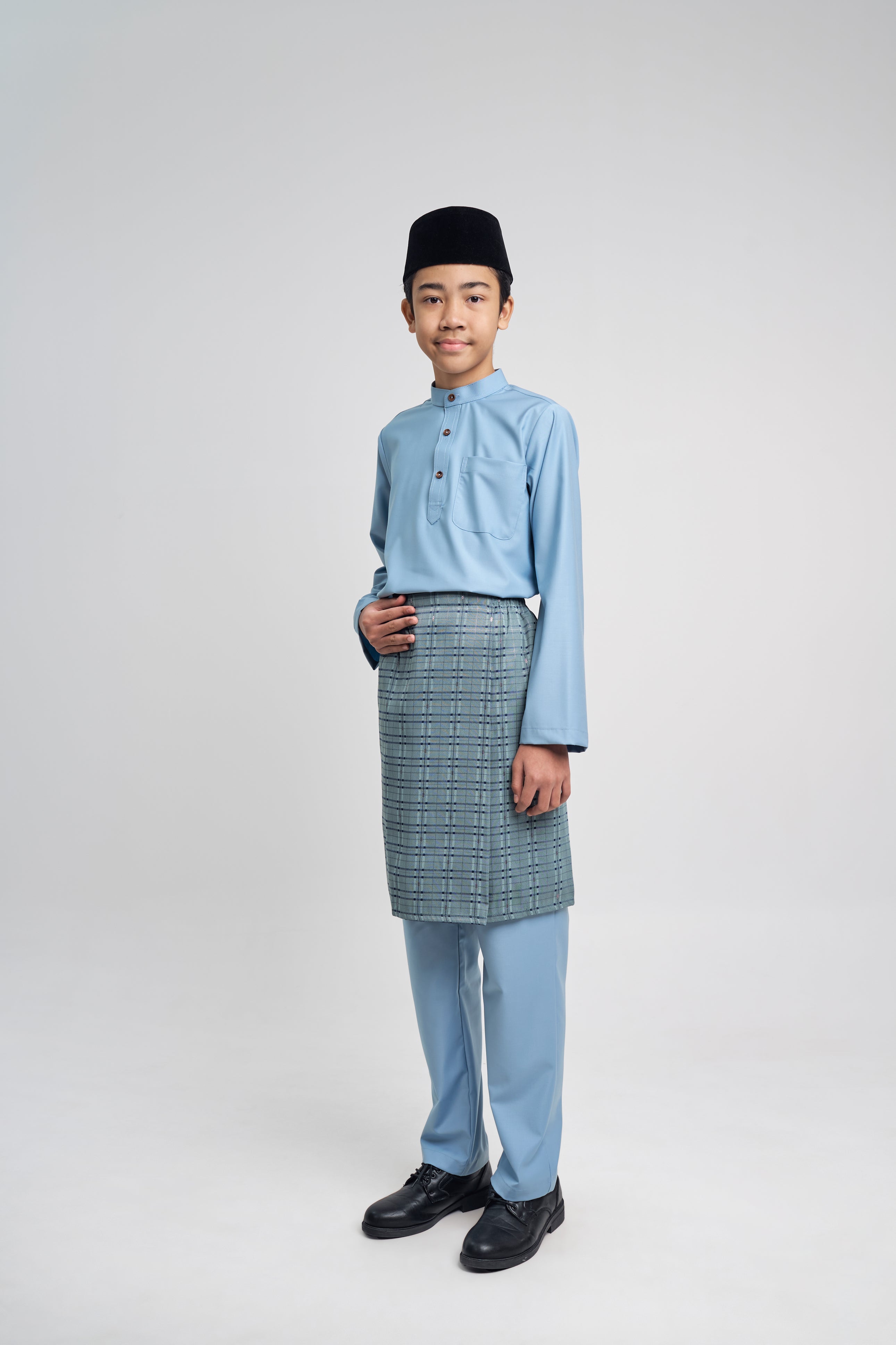 Patawali Boys Baju Melayu Cekak Musang - Light Blue