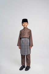 Patawali Boys Baju Melayu Cekak Musang - Espresso