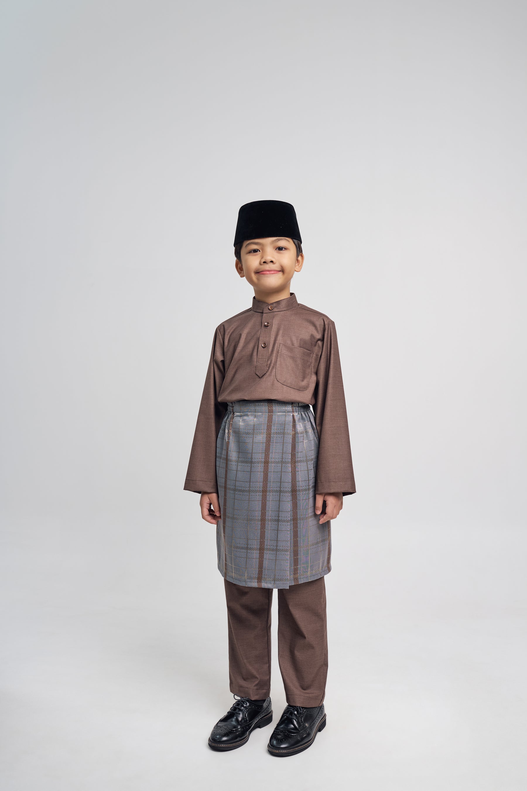 Patawali Boys Baju Melayu Cekak Musang - Espresso