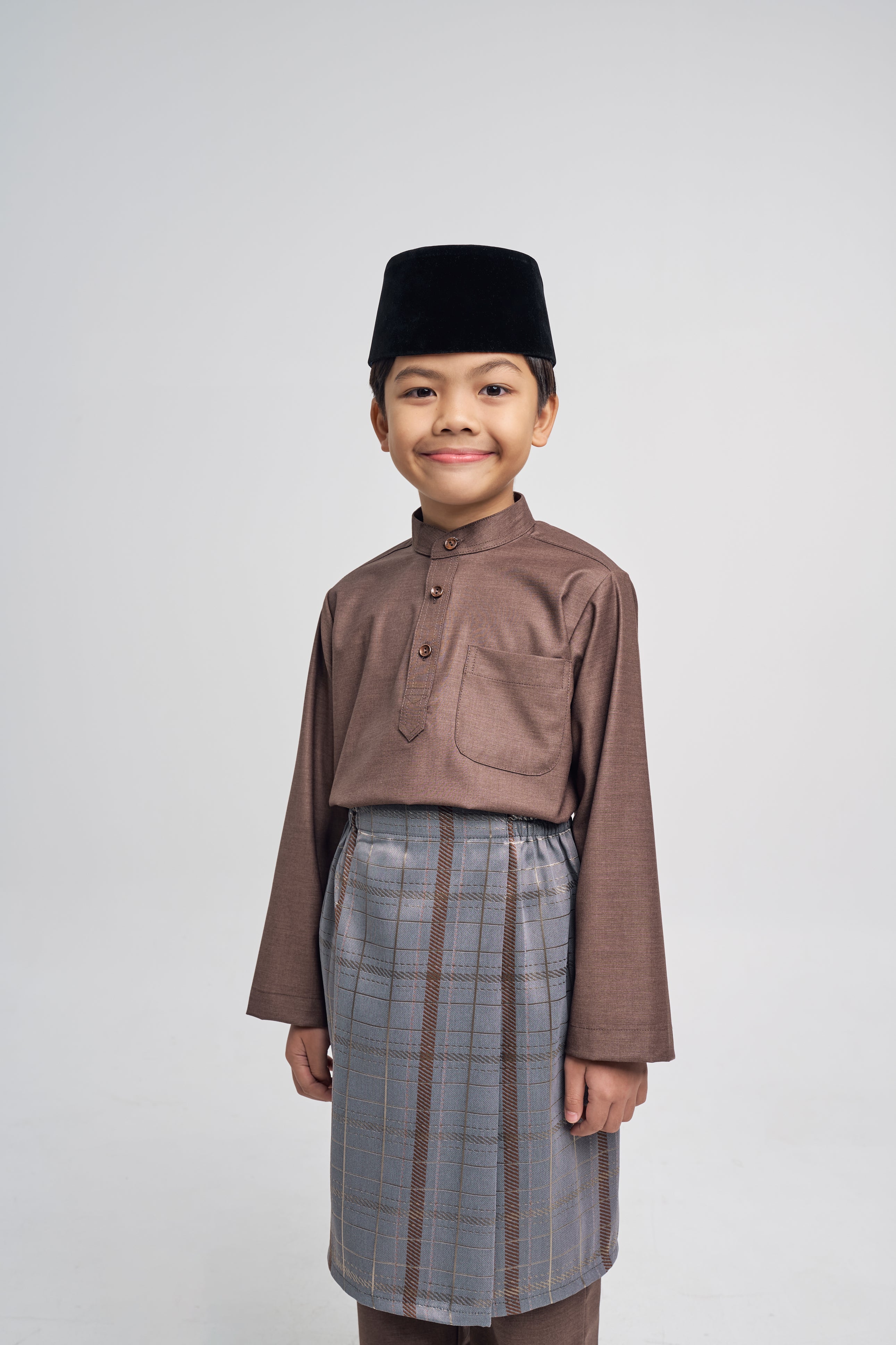 Patawali Boys Baju Melayu Cekak Musang - Espresso