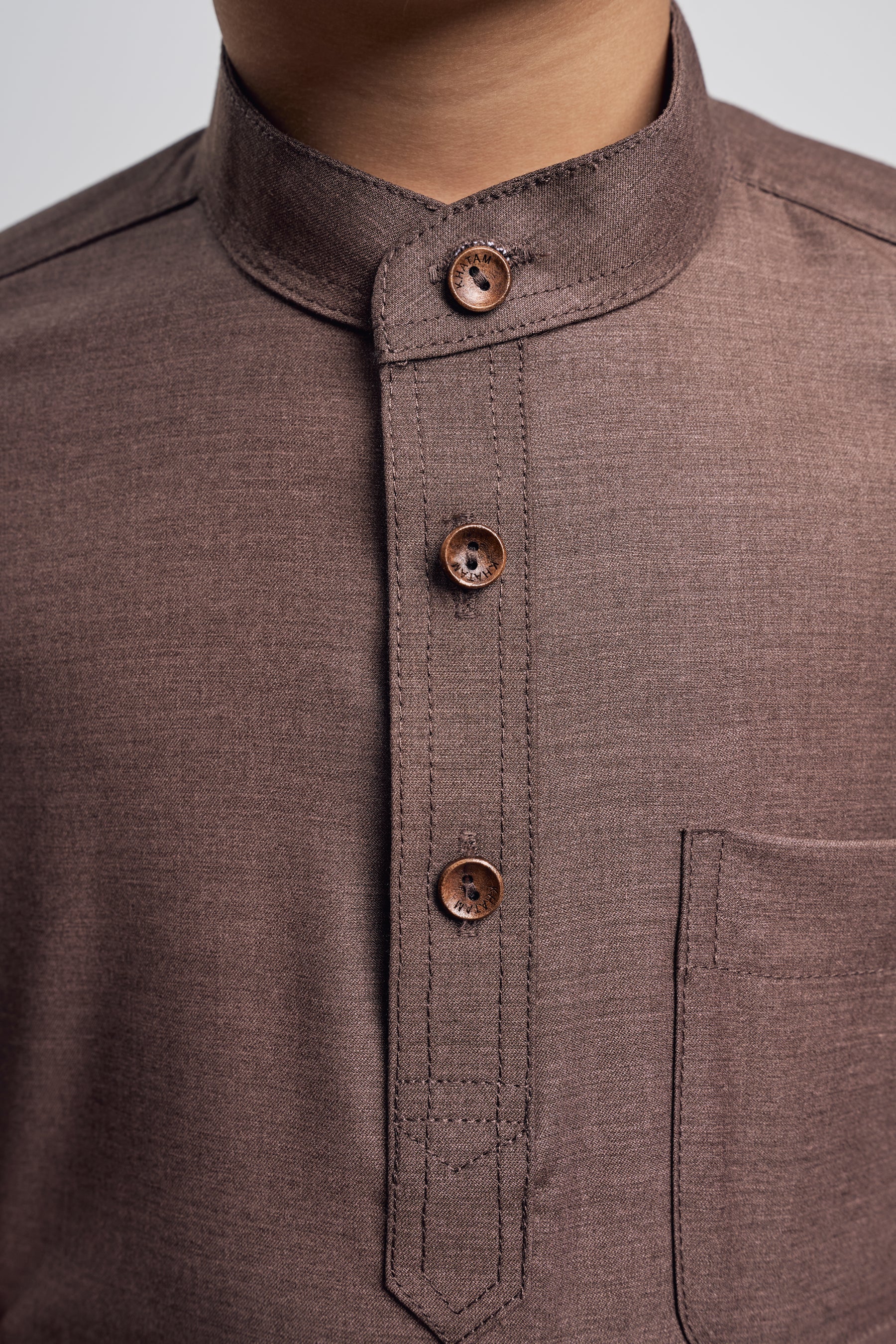 Patawali Boys Baju Melayu Cekak Musang - Espresso