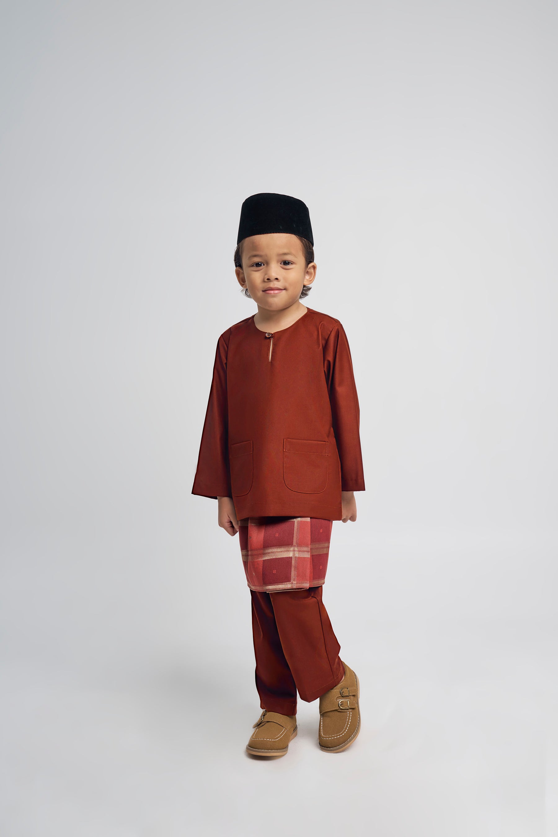Patawali Boys Baju Melayu Teluk Belanga - Bean Brown