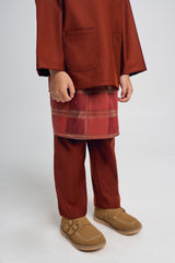 Patawali Boys Baju Melayu Teluk Belanga - Bean Brown
