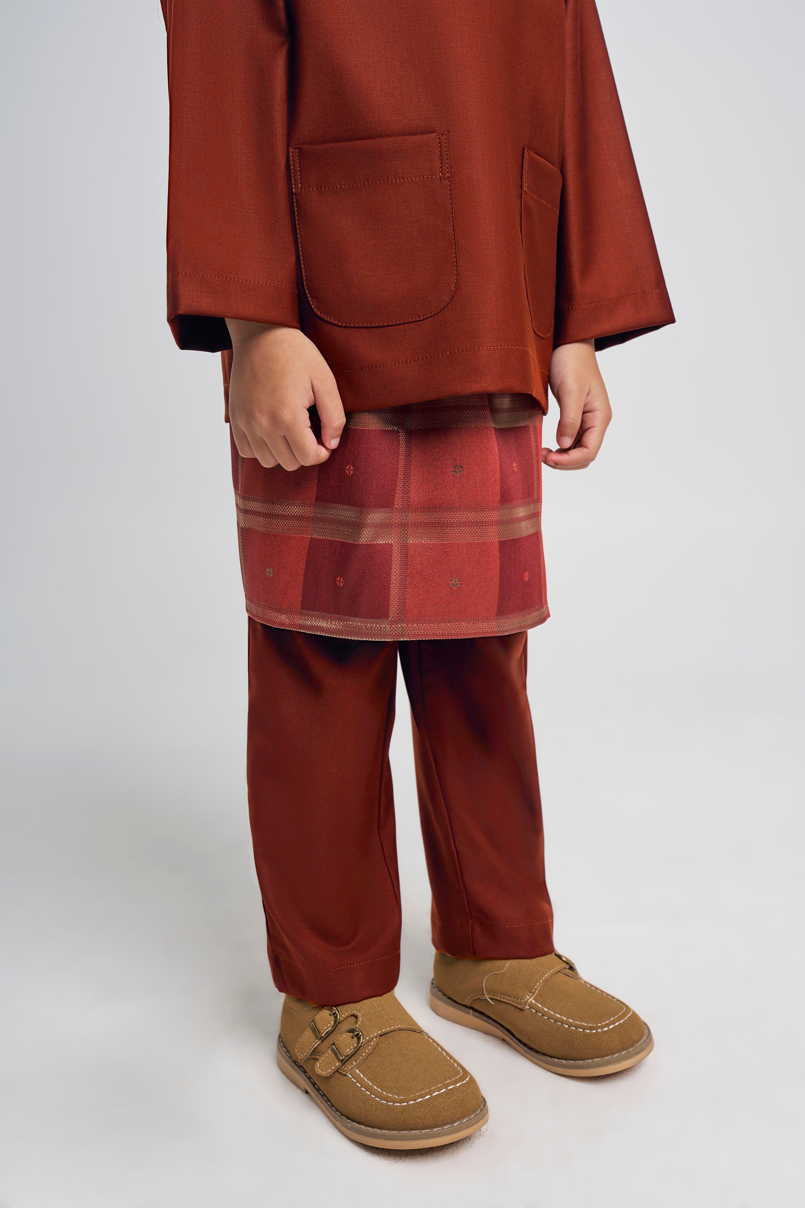 Patawali Boys Baju Melayu Teluk Belanga - Bean Brown