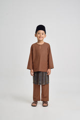 Patawali Boys Baju Melayu Teluk Belanga - Coffee Brown