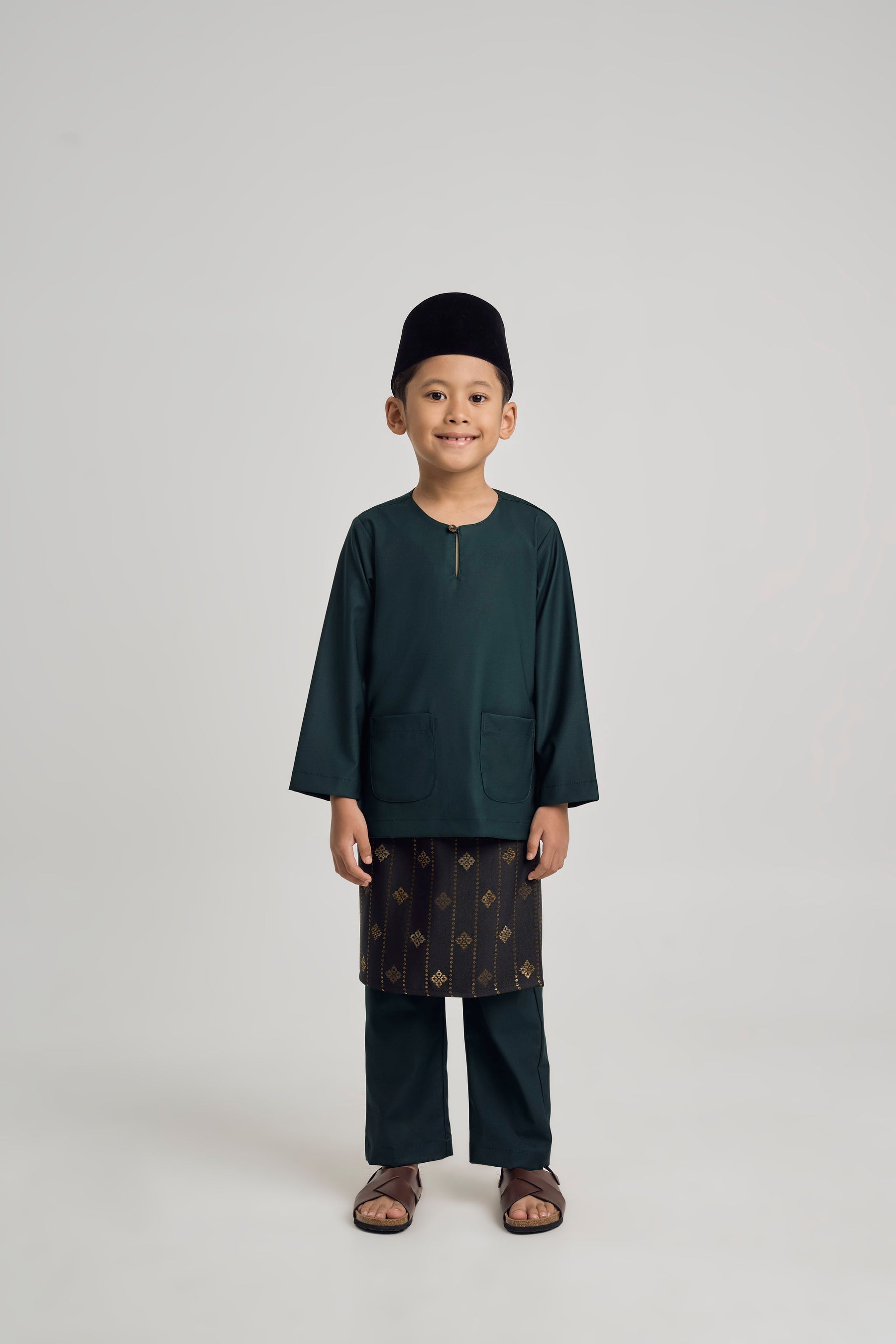Patawali Boys Baju Melayu Teluk Belanga - Deep Green