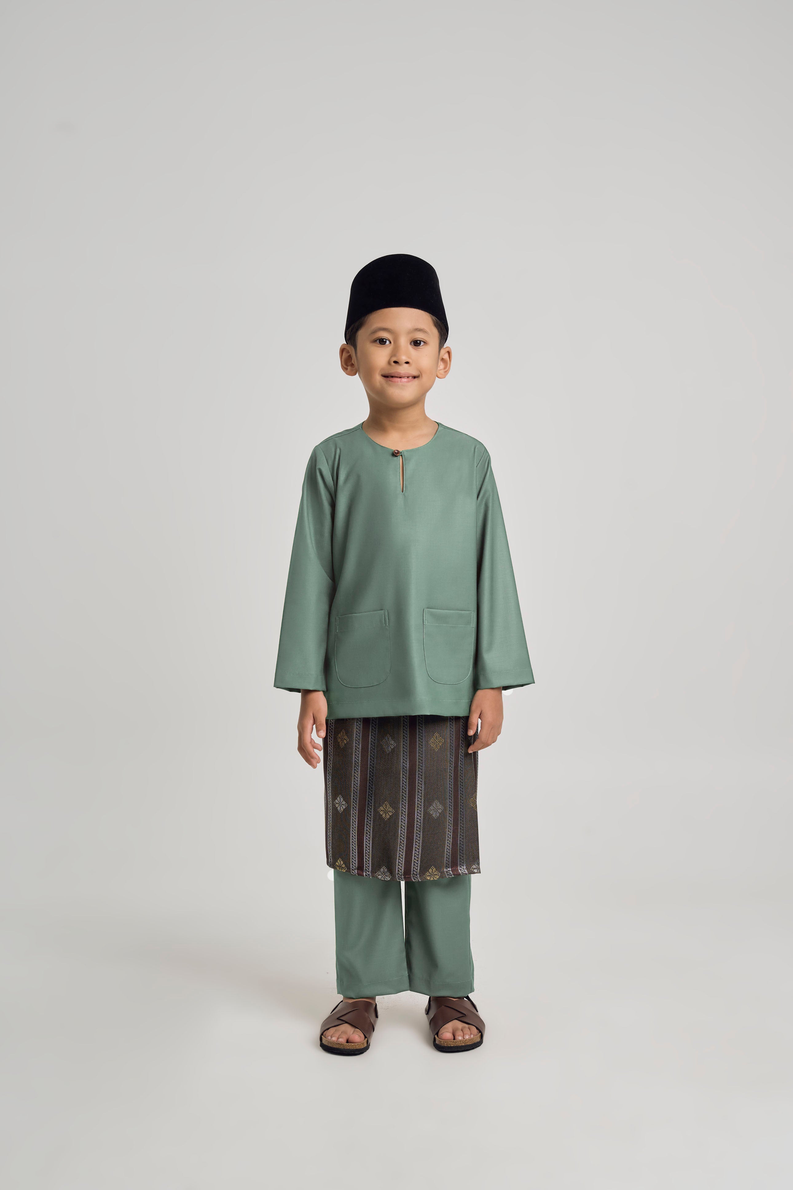 Patawali Boys Baju Melayu Teluk Belanga - Grass Green
