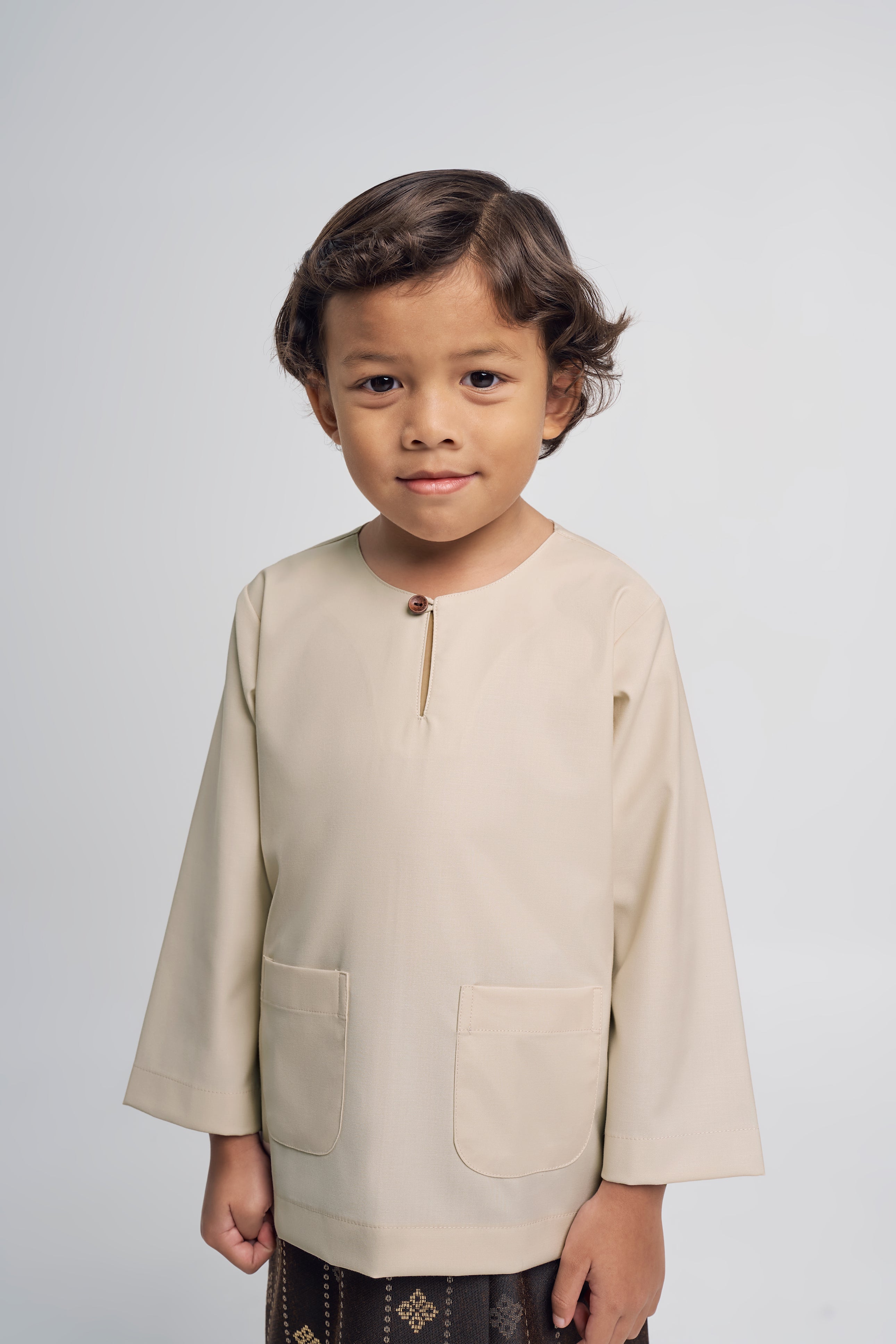 Patawali Boys Baju Melayu Teluk Belanga - Light Khaki