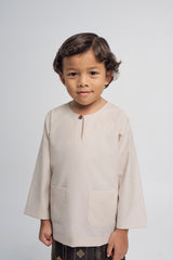 Patawali Boys Baju Melayu Teluk Belanga - Light Taupe