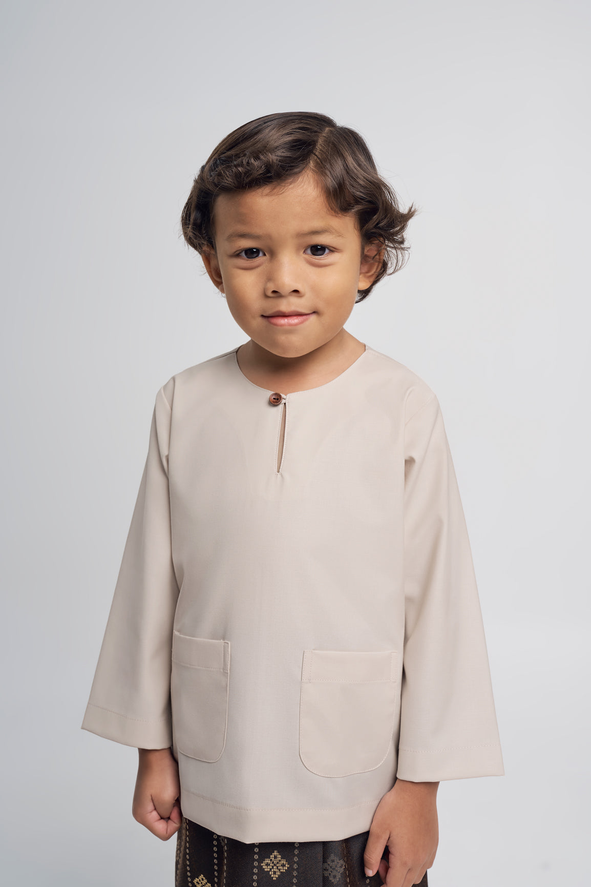 Patawali Boys Baju Melayu Teluk Belanga - Light Khaki